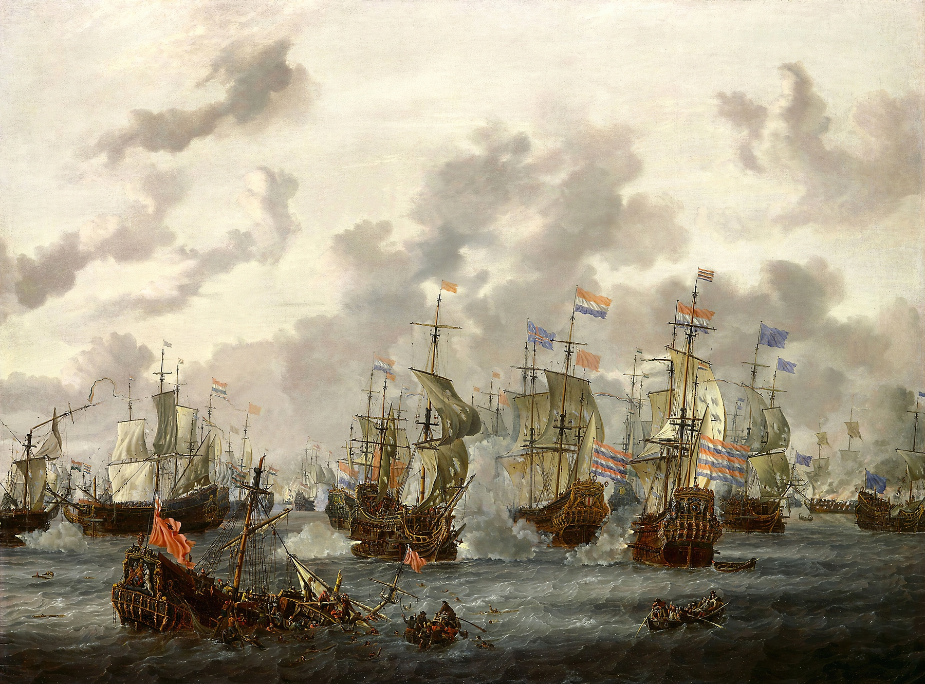 The Four Days’ Battle, by Abraham Storck, public domain