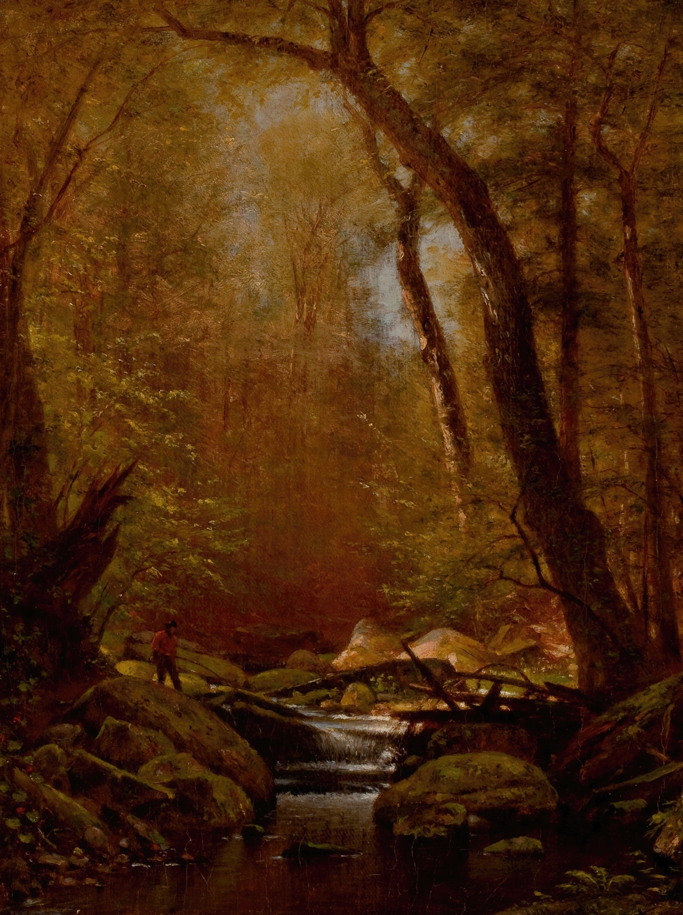 Trout Fishing, by Worthington Whittredge, public domain