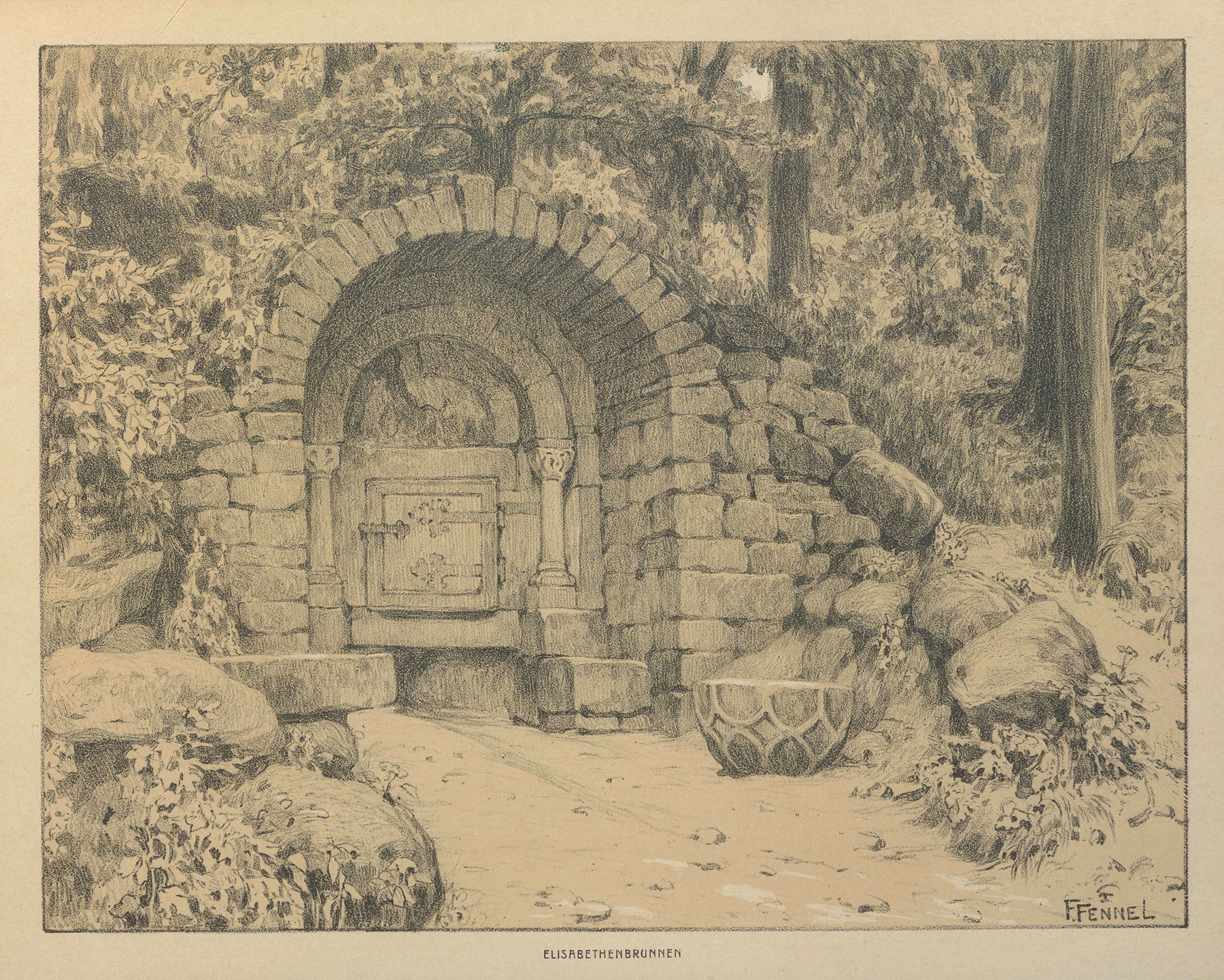 Elisabethenbrunnen, by Friedrich Fennel, public domain