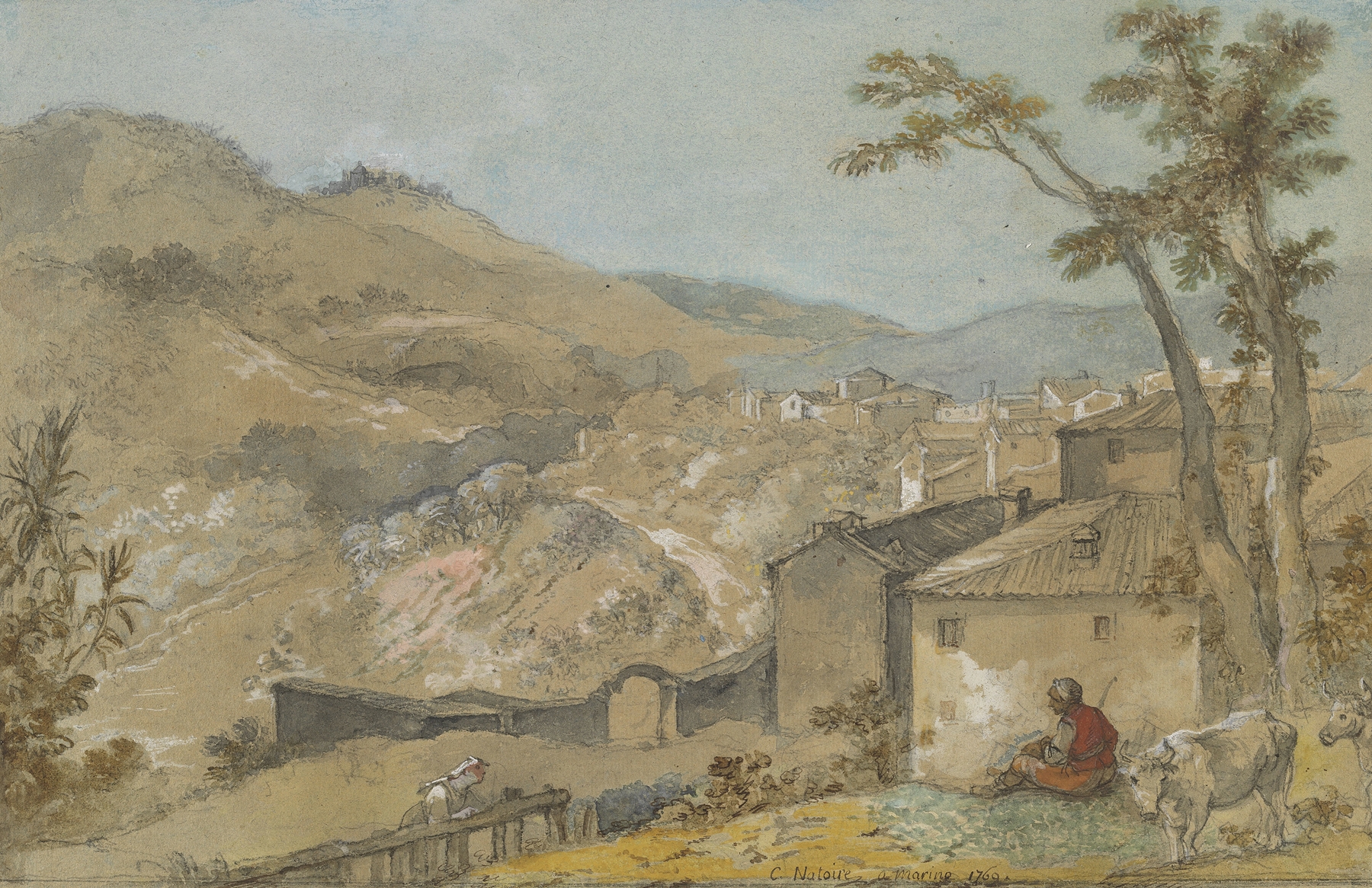 Rococo landscape of Marino and the Alban Hills by Charles-Joseph Natoire