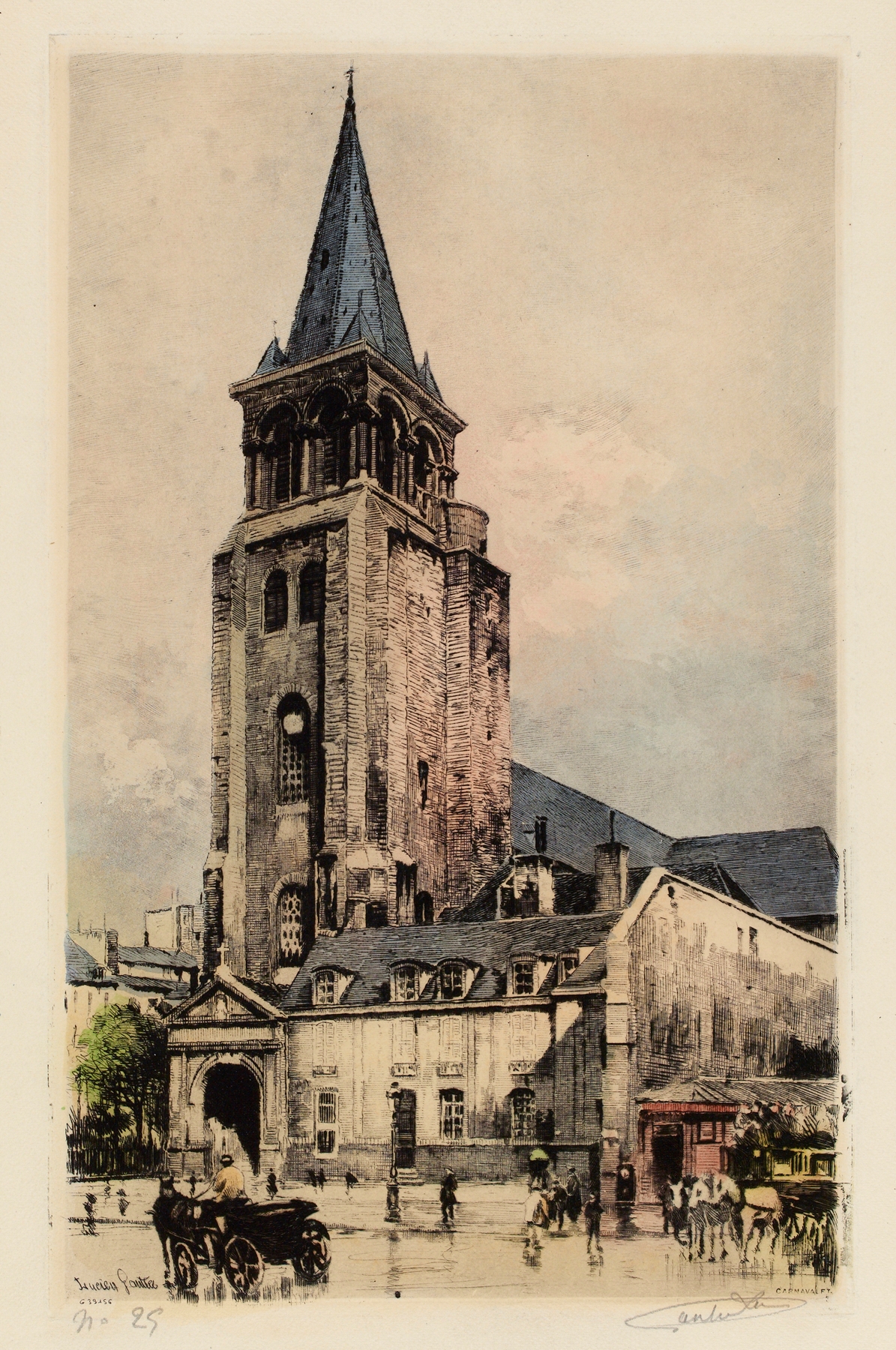 L’église et la place Saint-Germain des Prés, by Lucien Marcelin Gautier, public domain