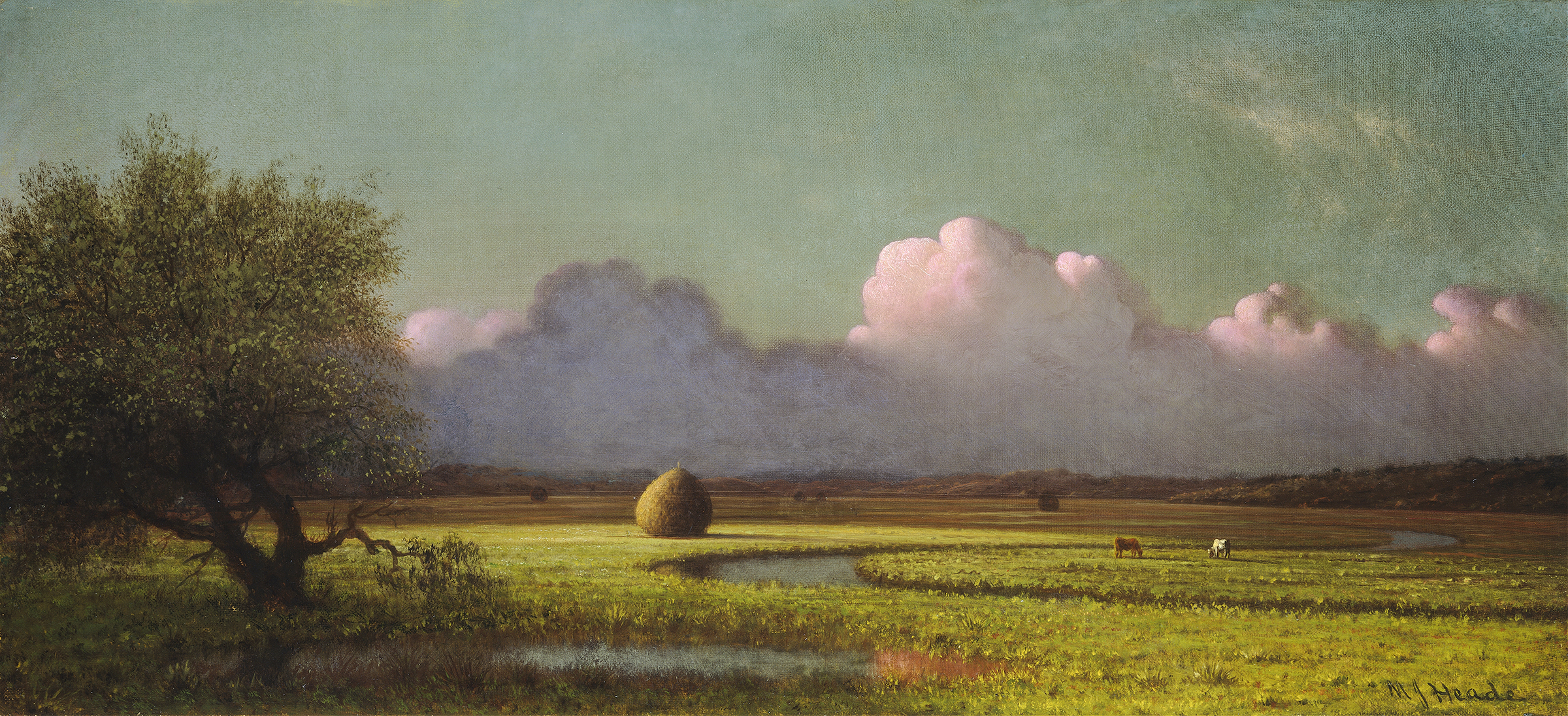 Sunlight and Shadow – The Newbury Marshes, by Martin Johnson Heade, public domain