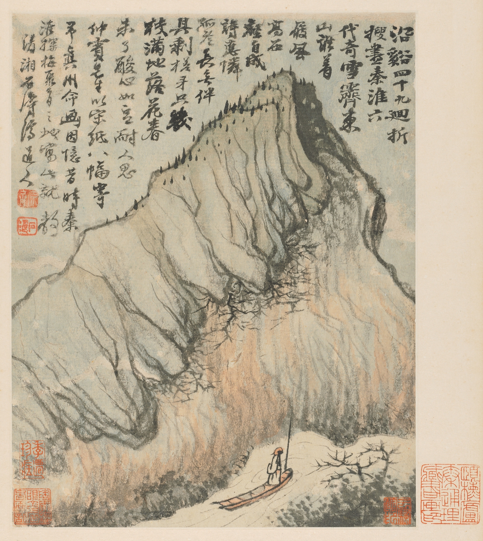 Reminiscences of Qinhuai River pl1, by Shitao, public domain