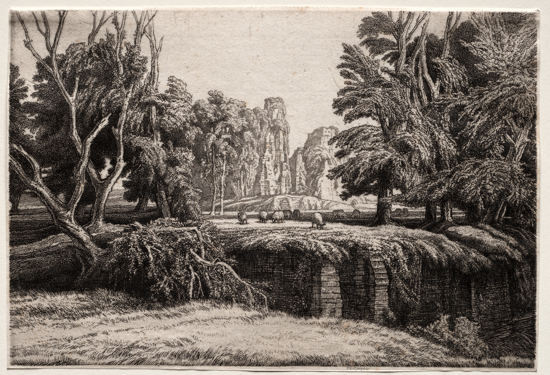 Landscape with soft light, earth tones, by Frederick Landseer Maur Griggs