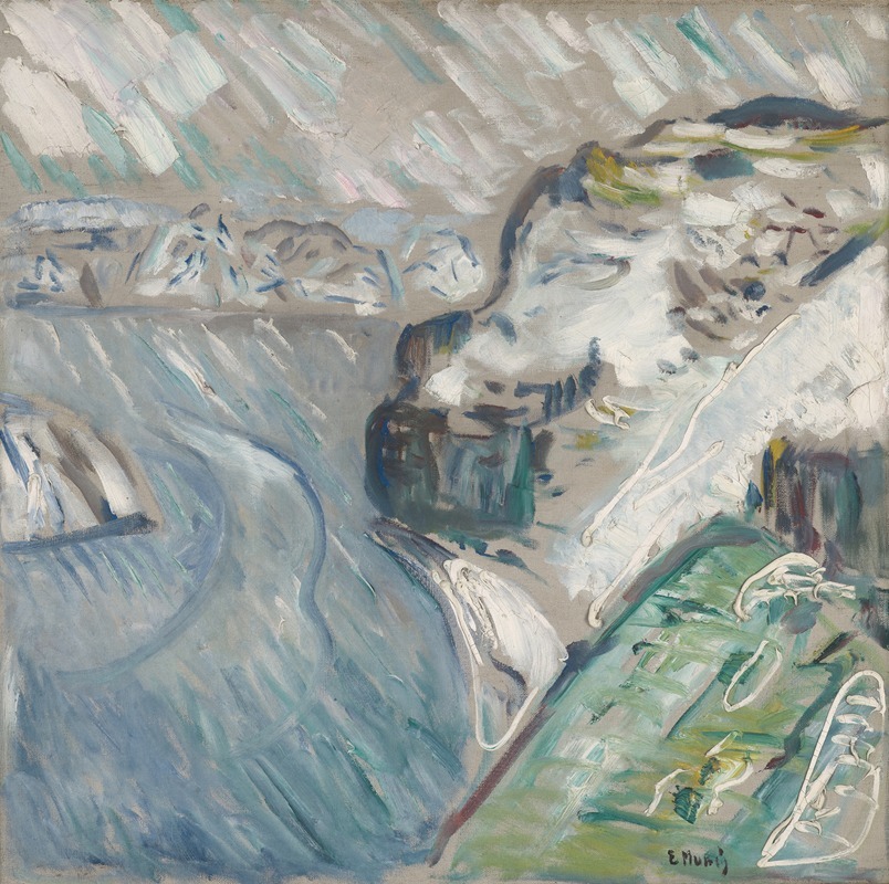 Edvard Munch's 'Snowstorm by the Sea' captures a tumultuous winter scene.
