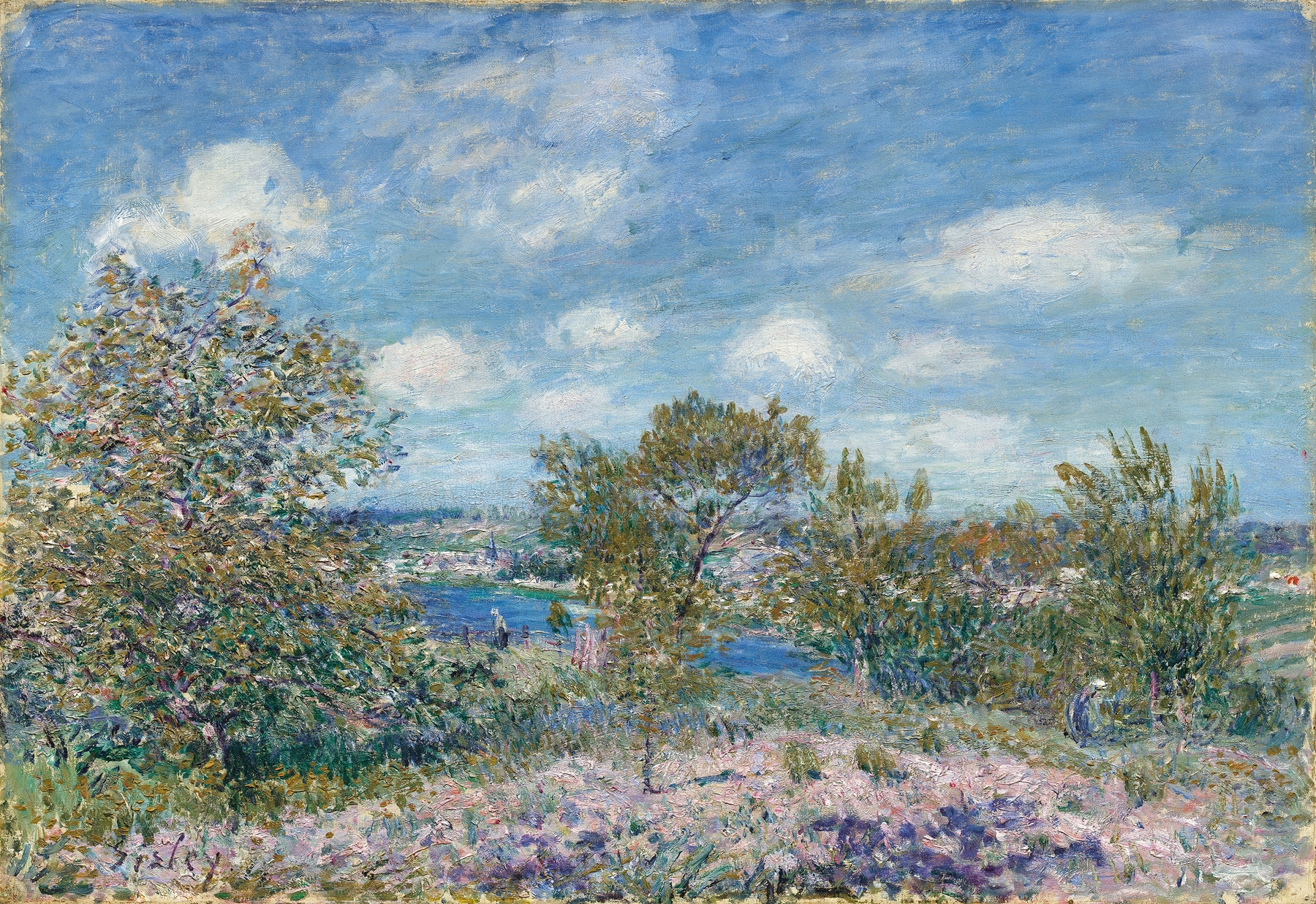 Après-midi de mai à By, près de Moret-sur-Loing, by Alfred Sisley, public domain