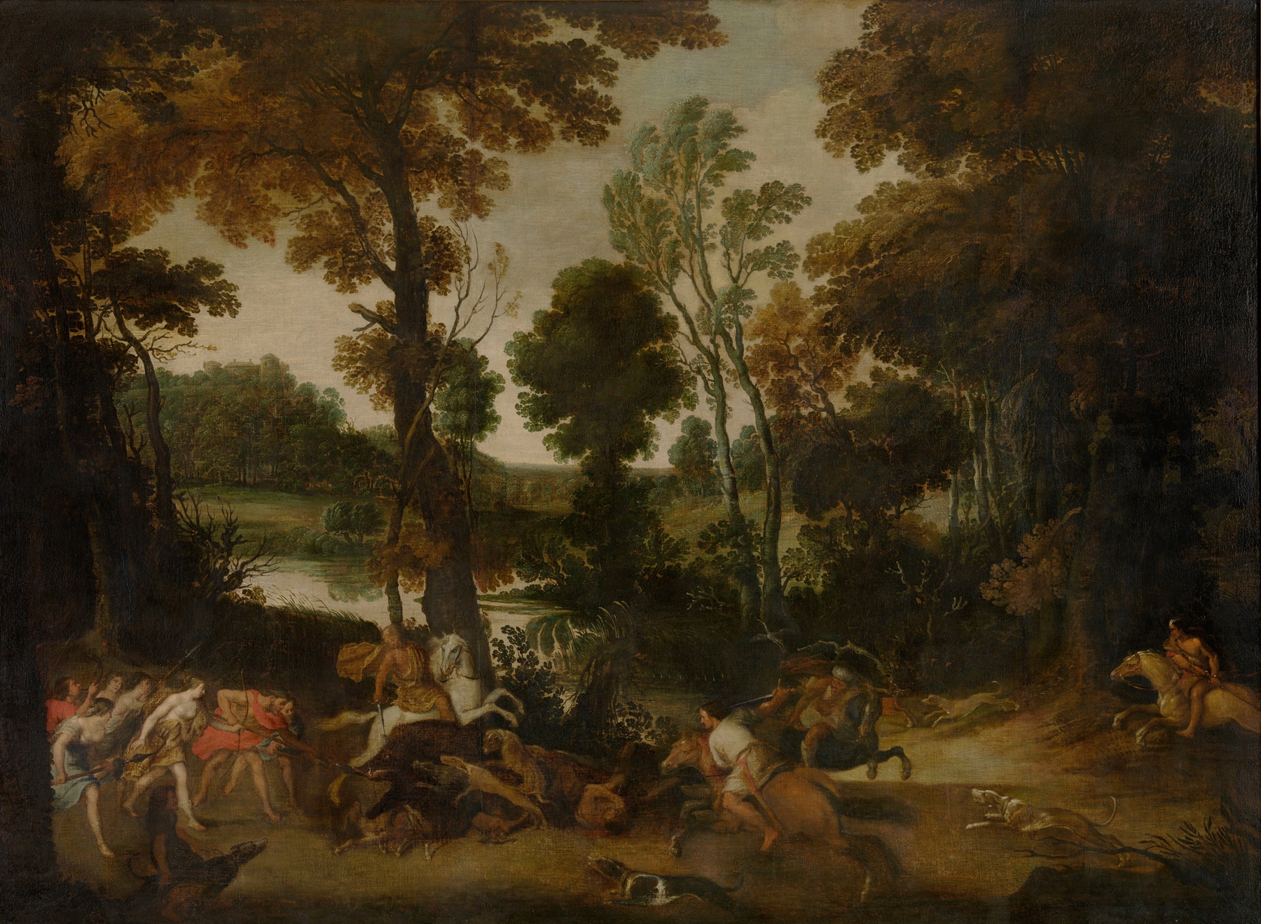 Hunt scene with Meleager and Atalante, oil on canvas by Jan Wildens