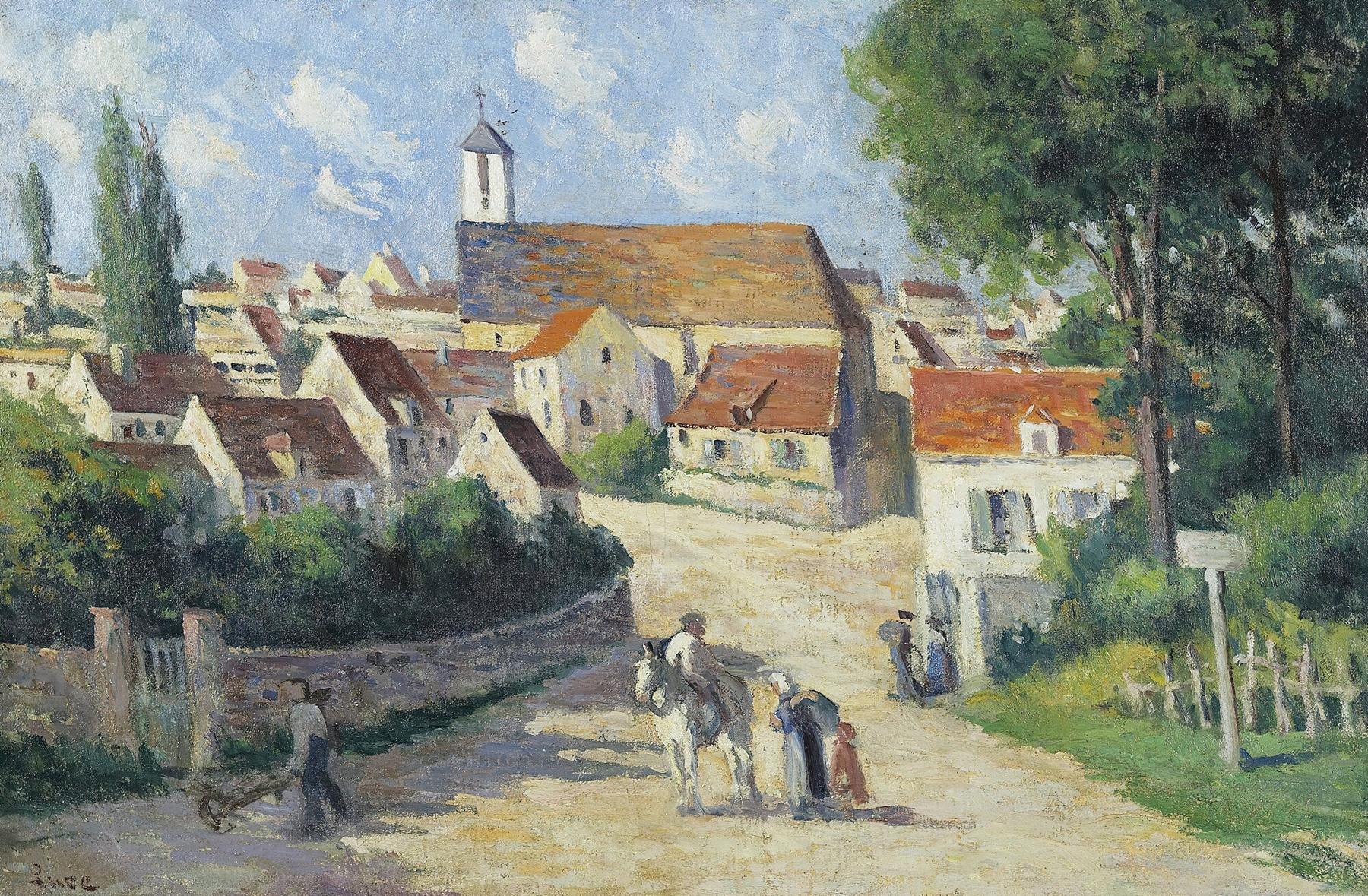 Guernes, La Rue De Village, by Maximilien Luce, public domain