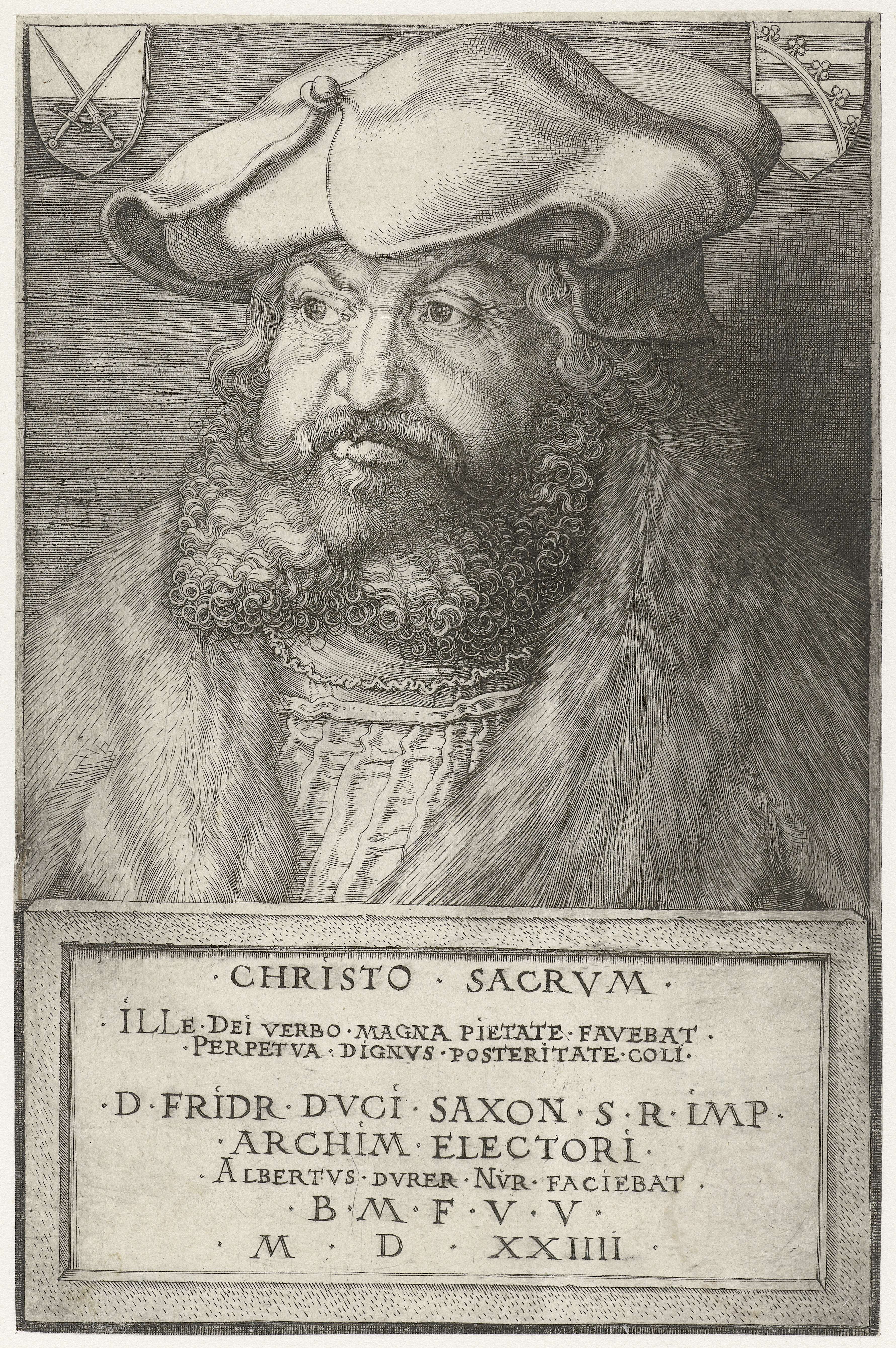 Portret van Frederik III de Wijze, keurvorst van Saksen, by Albrecht Dürer, public domain