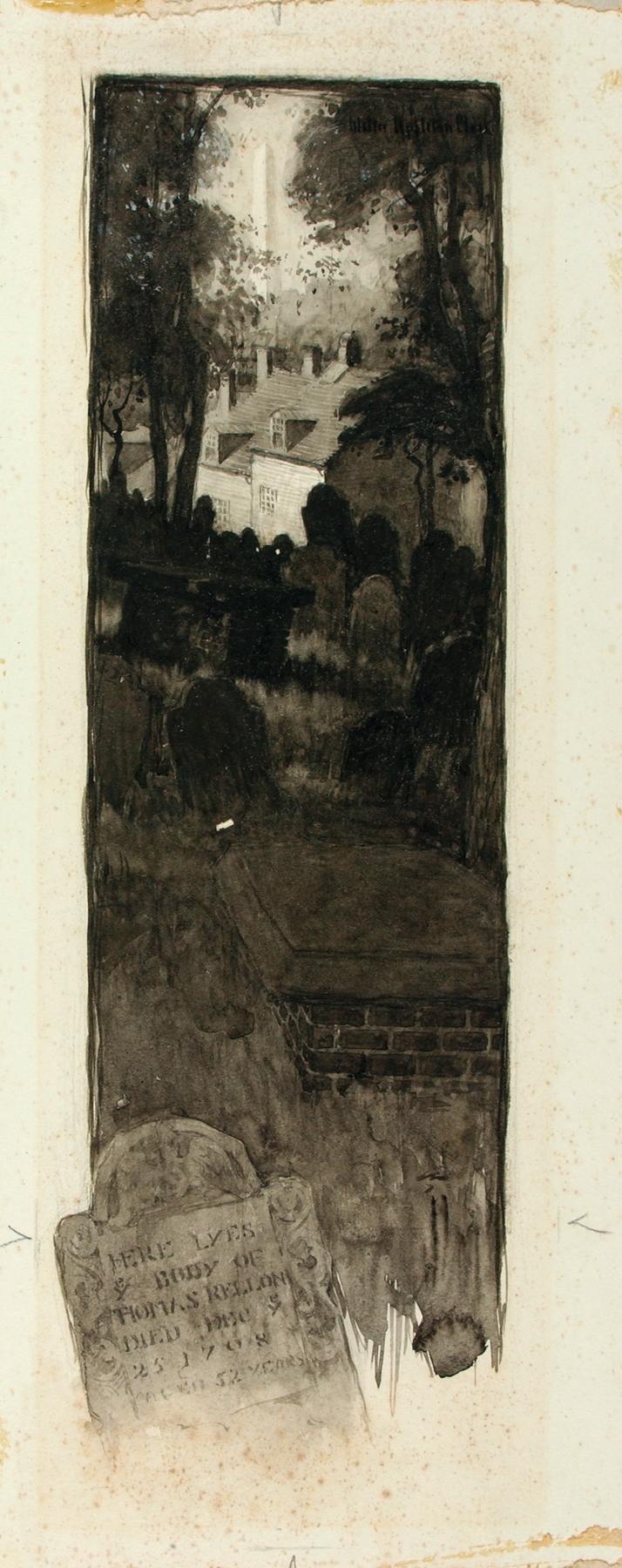 Graveyard Scene, by Ernest Peixotto, public domain