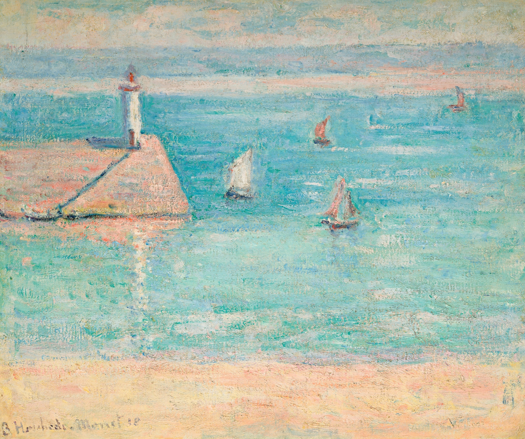 Bateaux au Port de Diélette, Normandie, by Blanche Hoschedé-Monet, public domain