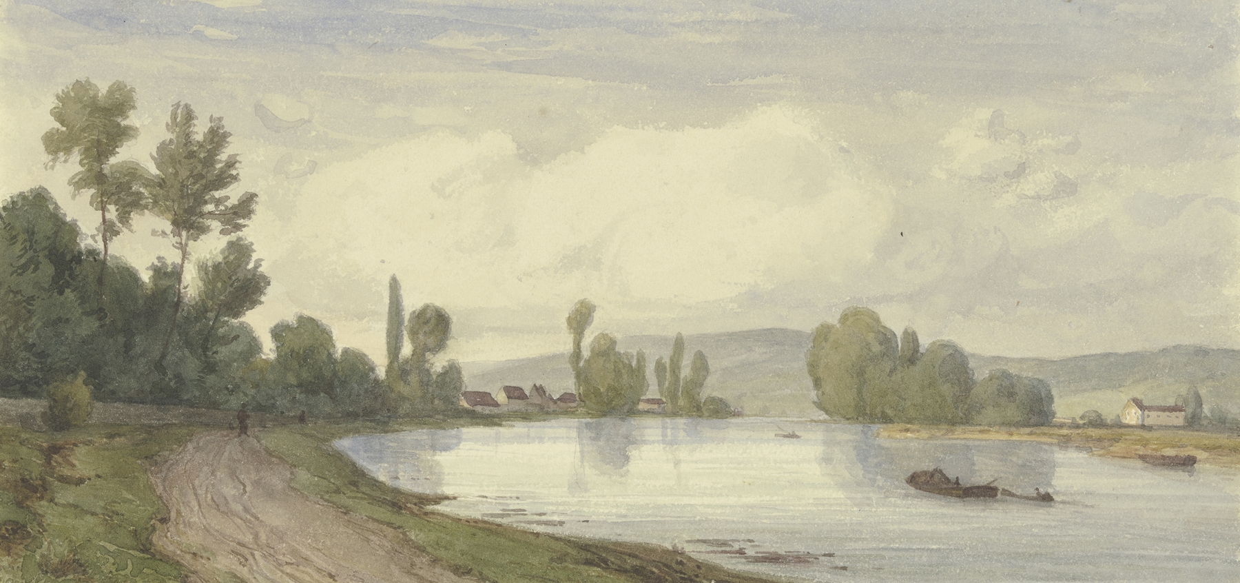 Seine-Ufer bei Fontainebleau by Peter Burnitz, impressionism, depicting a tranquil river landscape.