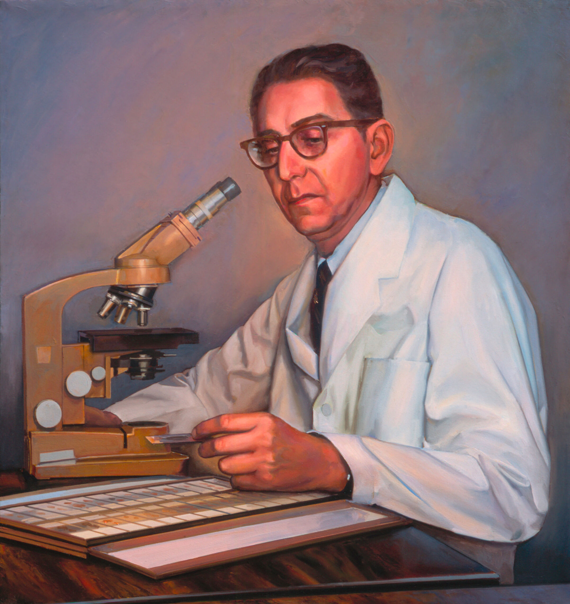 Portrait of David Galland Freiman, oil on canvas by Joel Babb