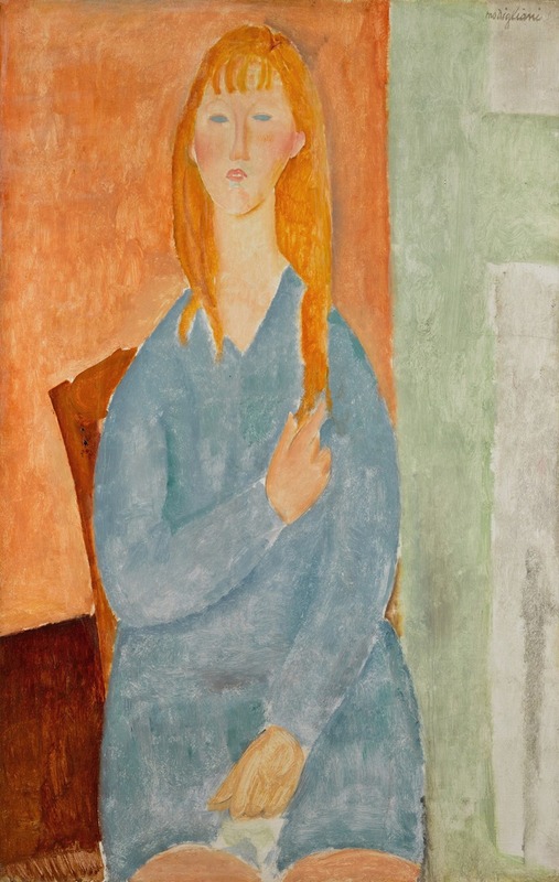 Amedeo Modigliani's 'Jeune fille assise, les cheveux dénoués' features a seated young girl with flowing hair.