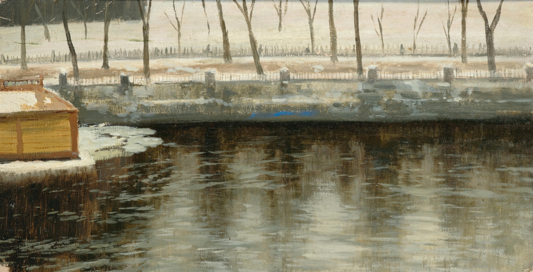 A Park Canal in Winter, oil on canvas by Konstantin Yakovlevich Kryzhitsky