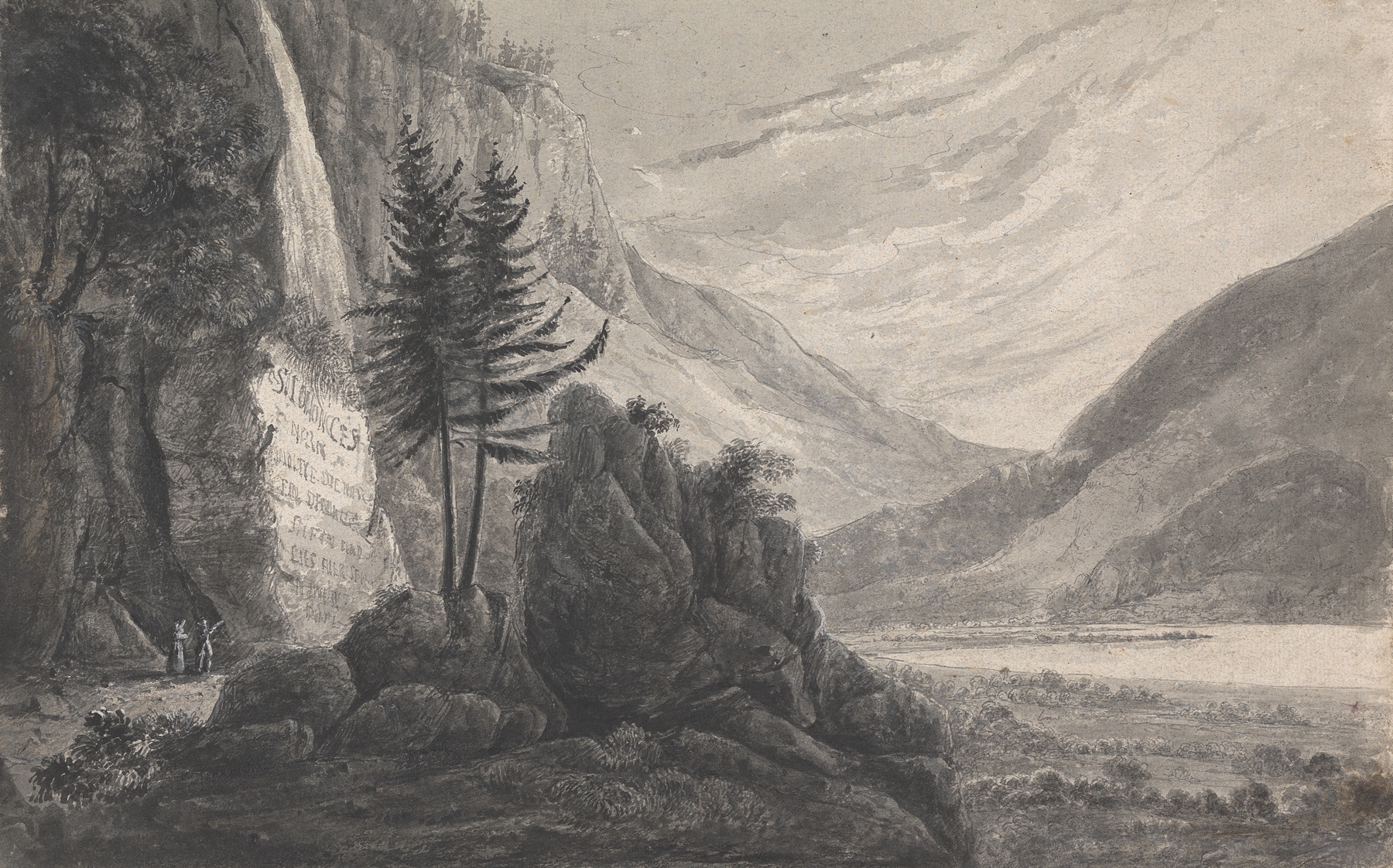 Mountainous landscape with blue sky and clouds, oil painting by Isaac Weld