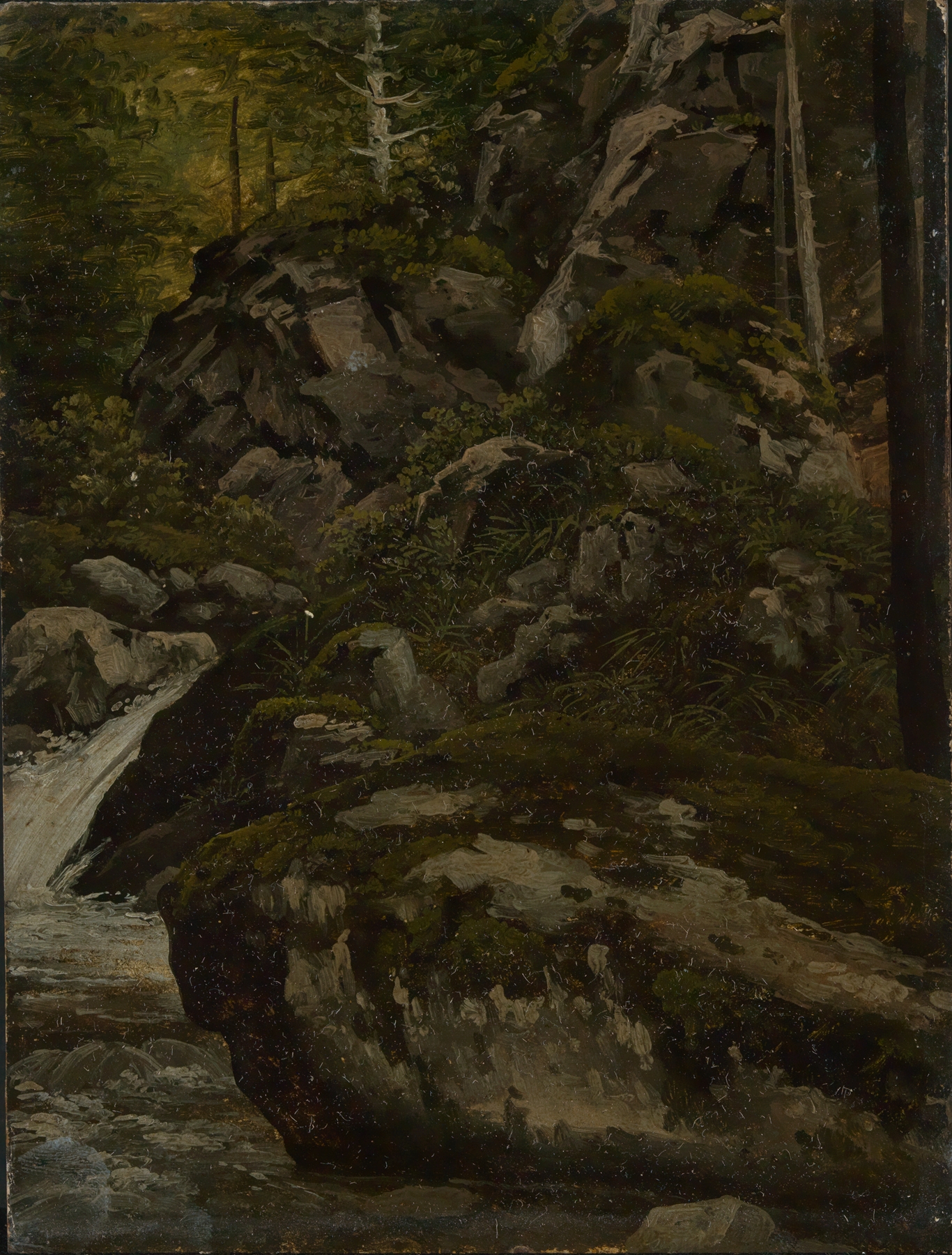 Landscape with a brook and forest, oil painting by Georg Wilhelm Issel