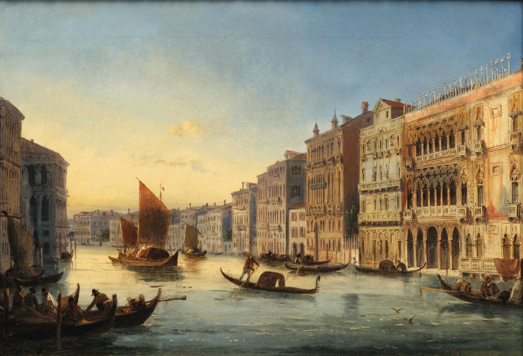 Rococo architecture of Ca‘ d‘Oro reflected in the Grand Canal by Carlo Grubas