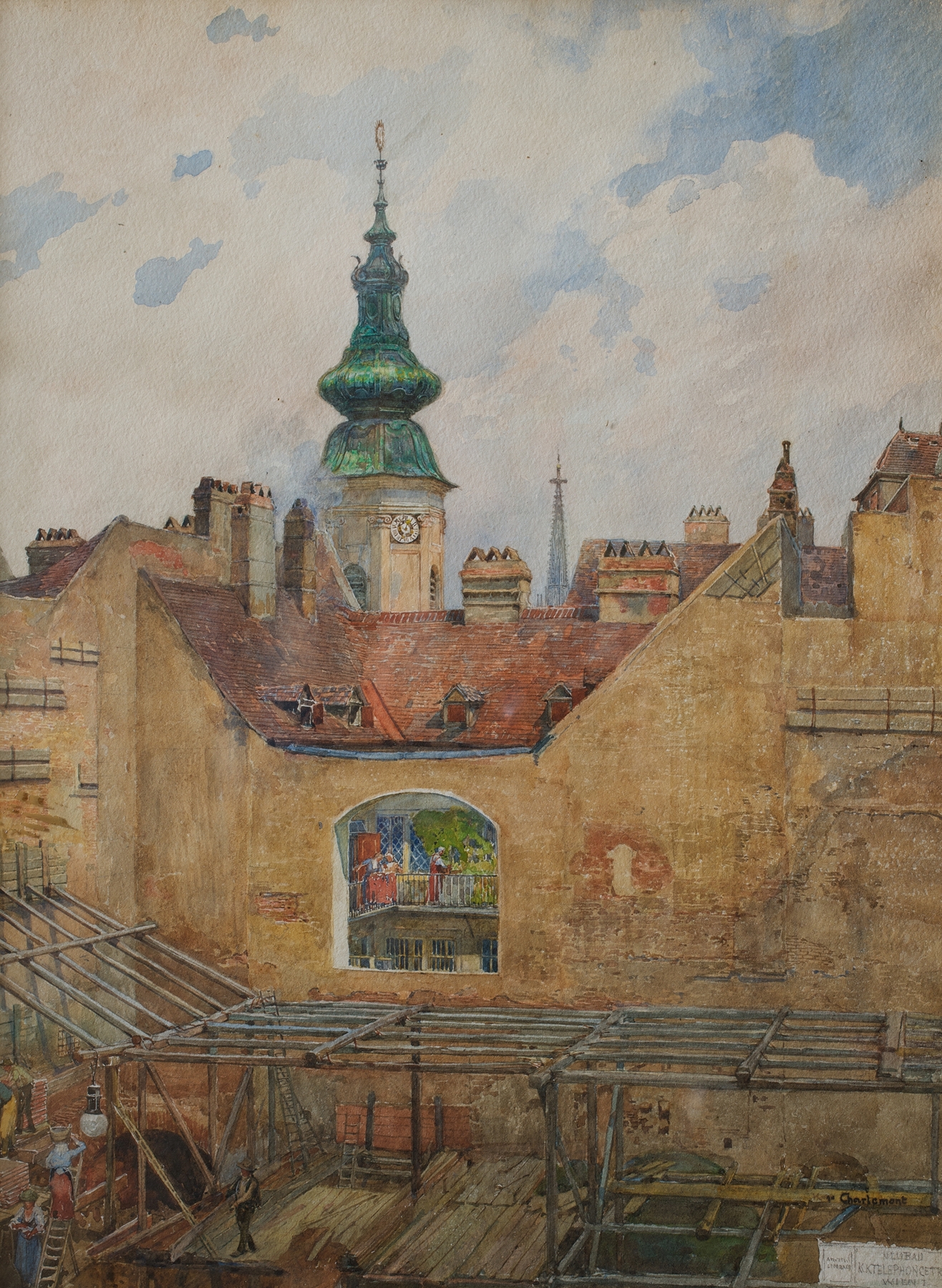 Turm von St. Anna by Hugo Charlemont, oil painting