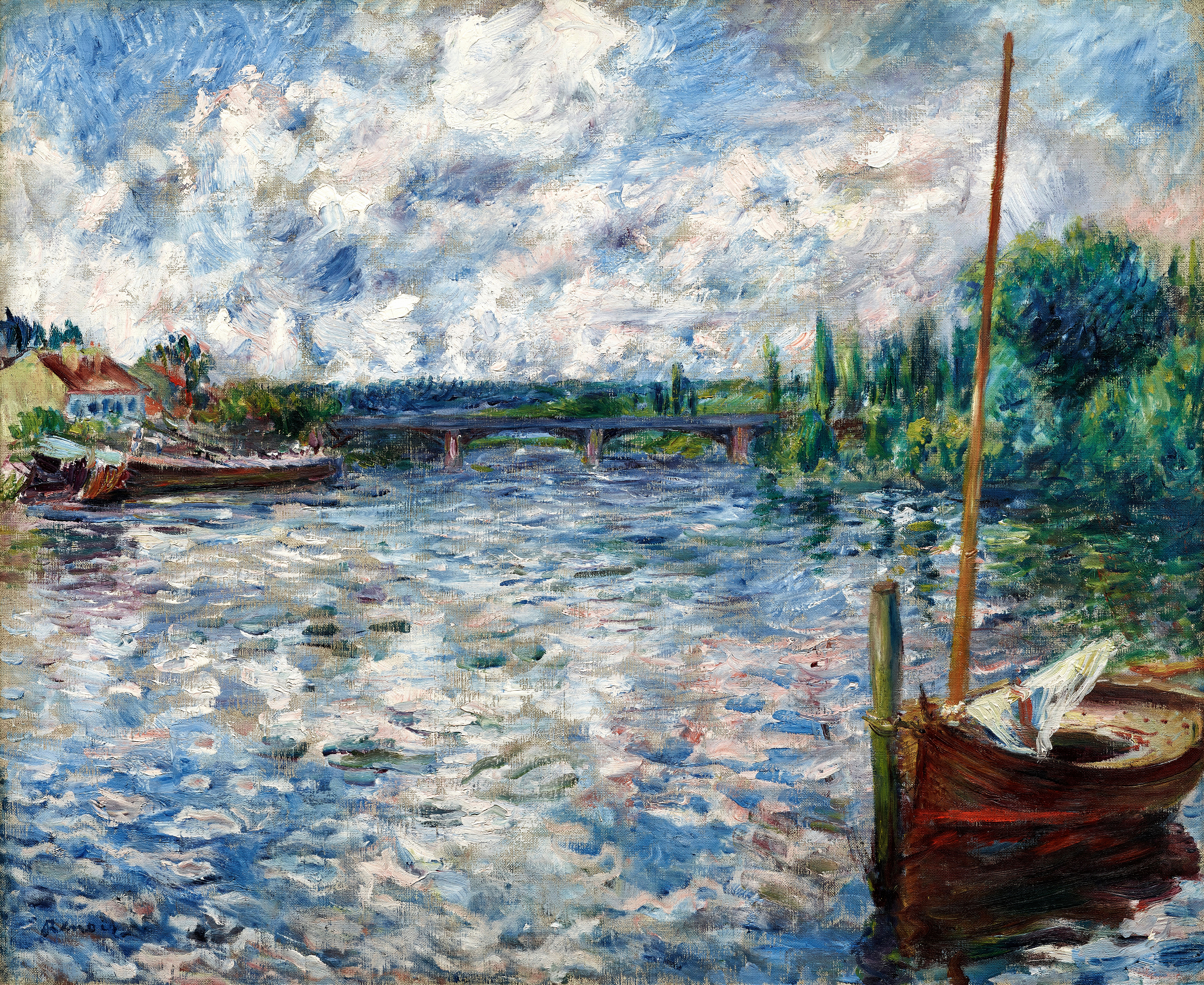 The Seine at Chatou, by Pierre-Auguste Renoir, public domain