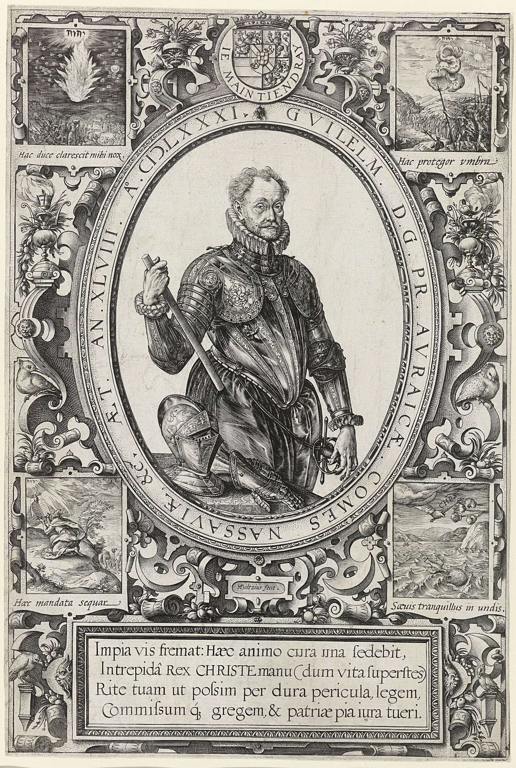 Engraving of Willem van Oranje by Hendrick Goltzius