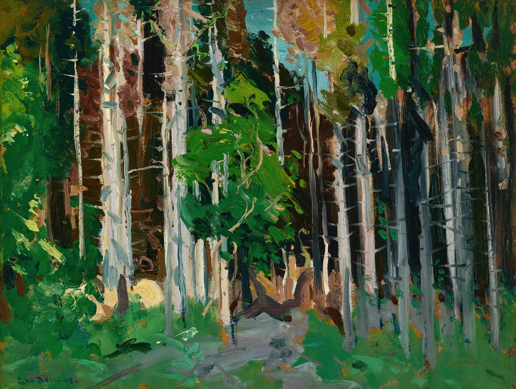 Through the Trees, Monhegan Island, Maine, by George Wesley Bellows, public domain