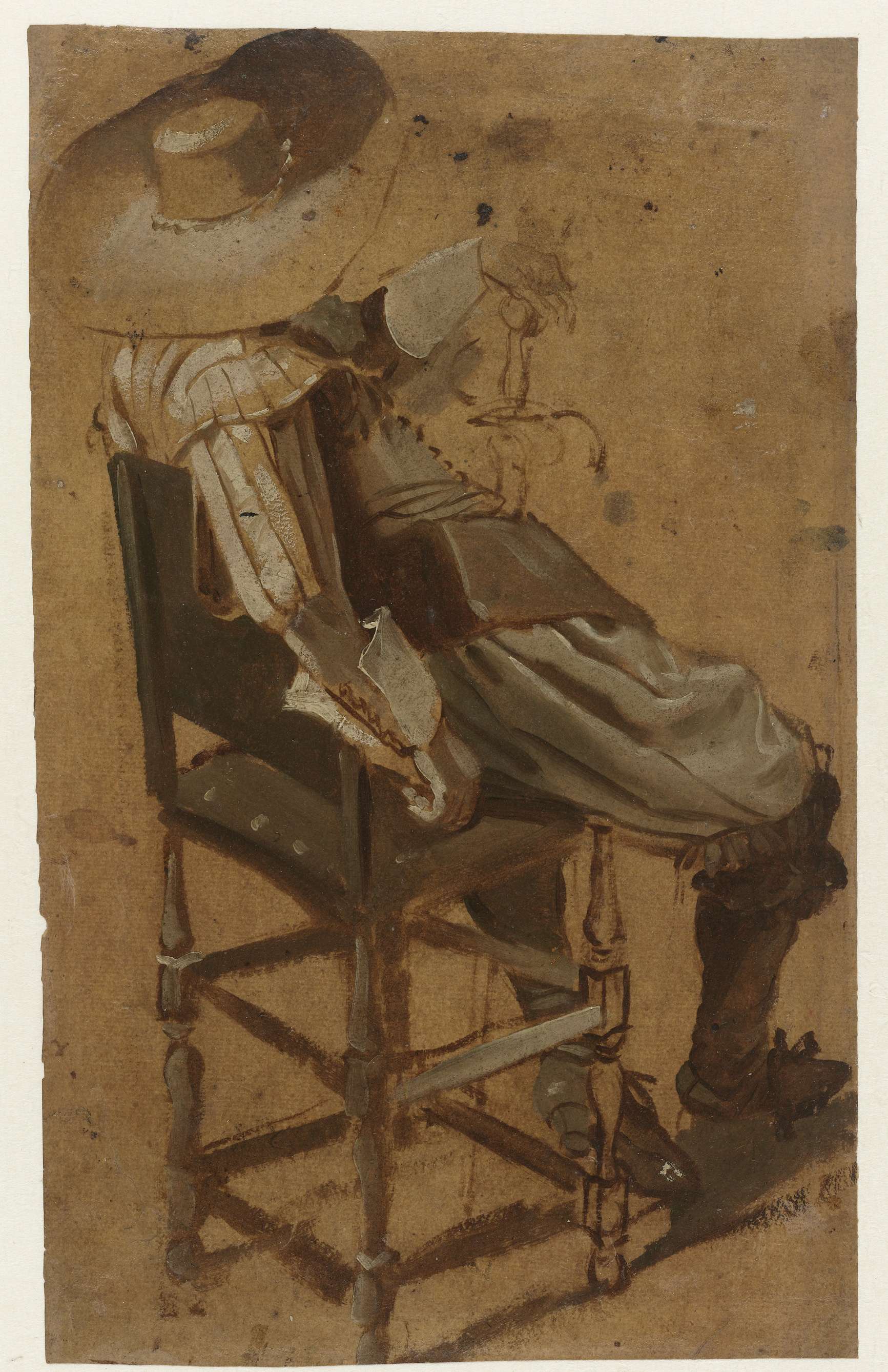 Zittende man met zwaard, by Dirck Hals, public domain