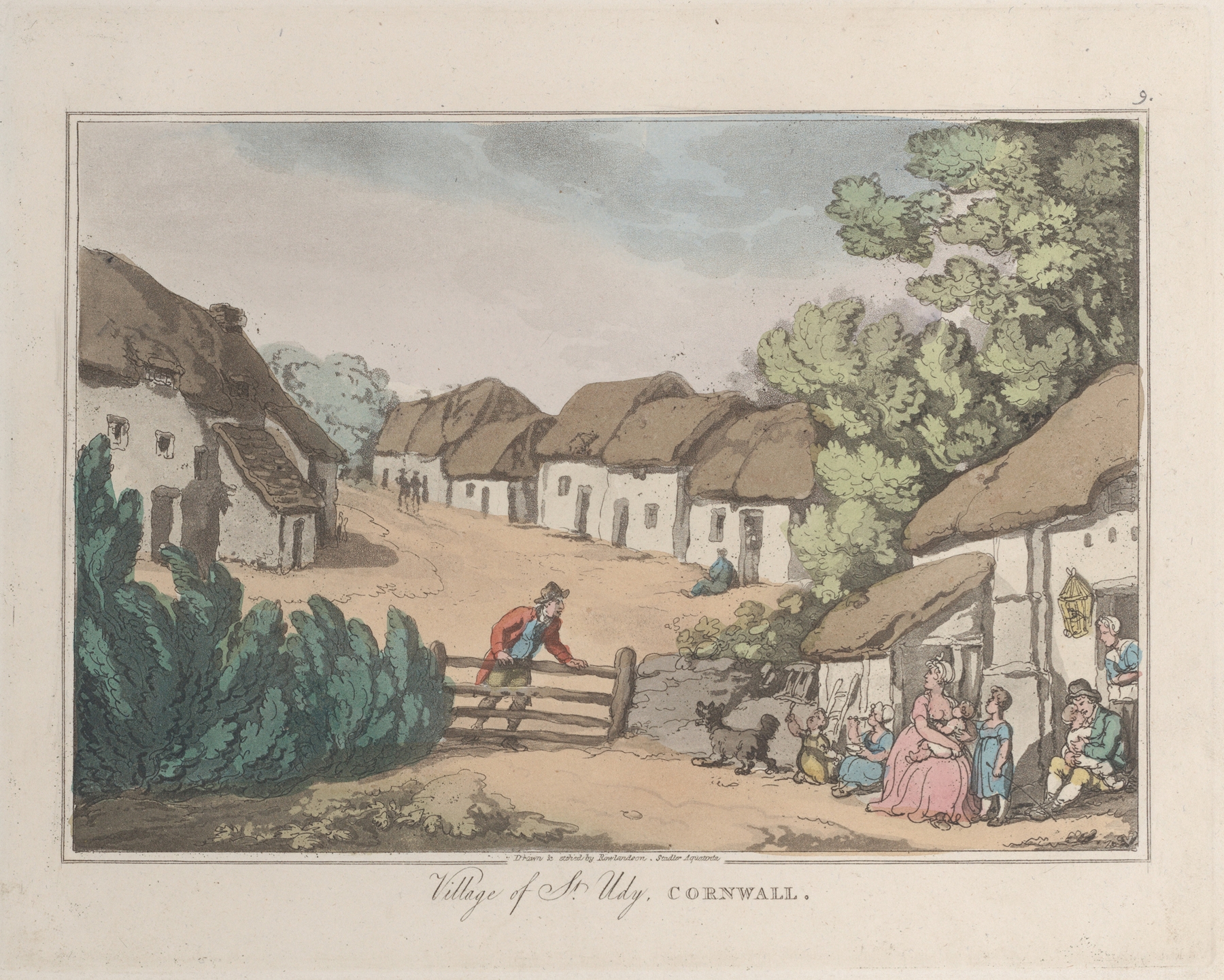 Village of St. Udy, Cornwall, by Thomas Rowlandson, public domain