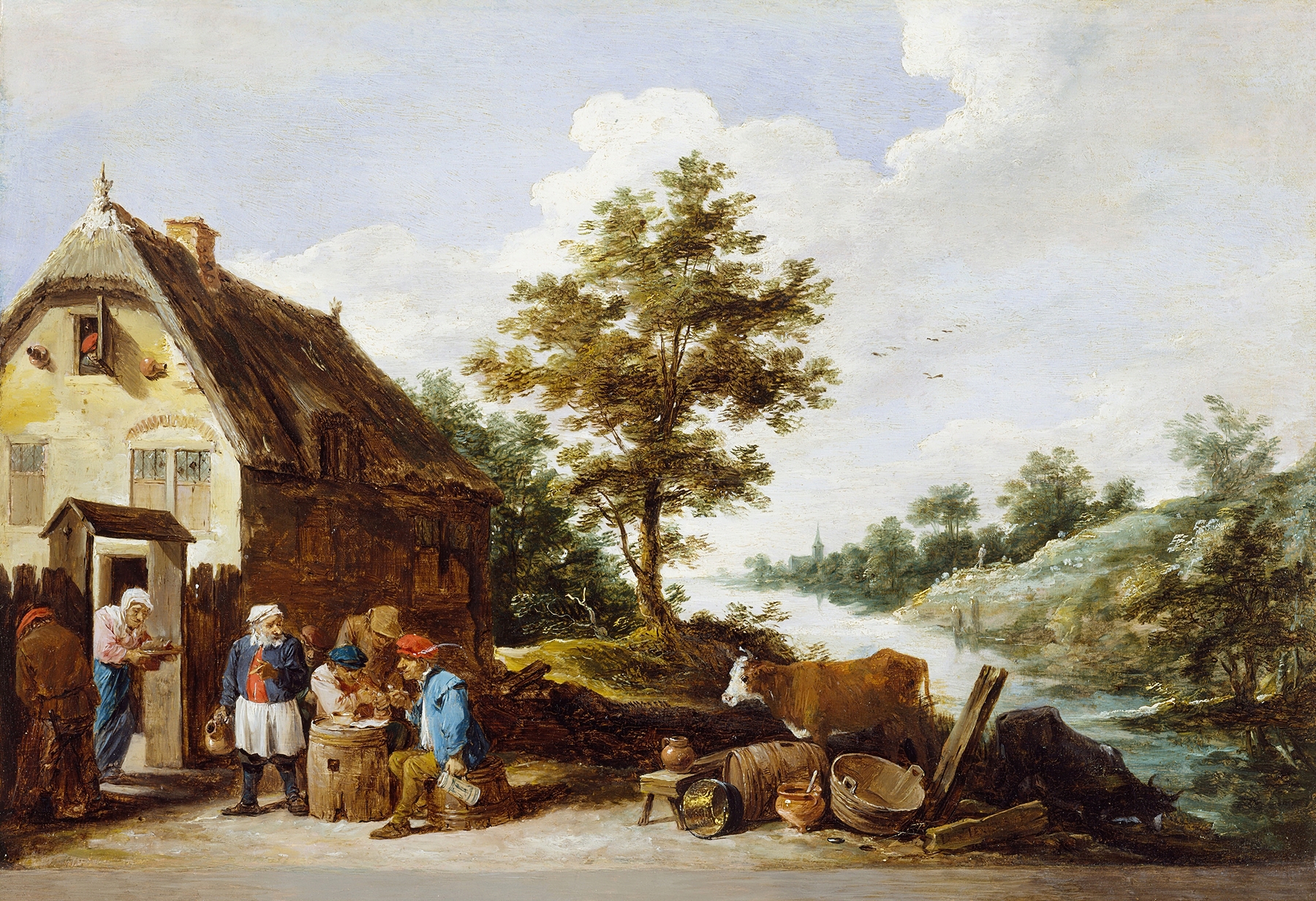 A Riverside Inn, by David Teniers the Younger, public domain