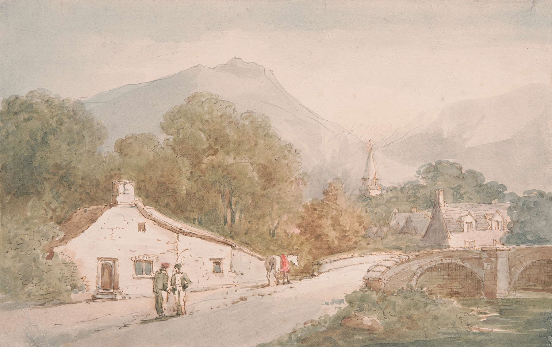 Tyn Dhu Mill in North Wales, oil on canvas by John Baverstock Knight