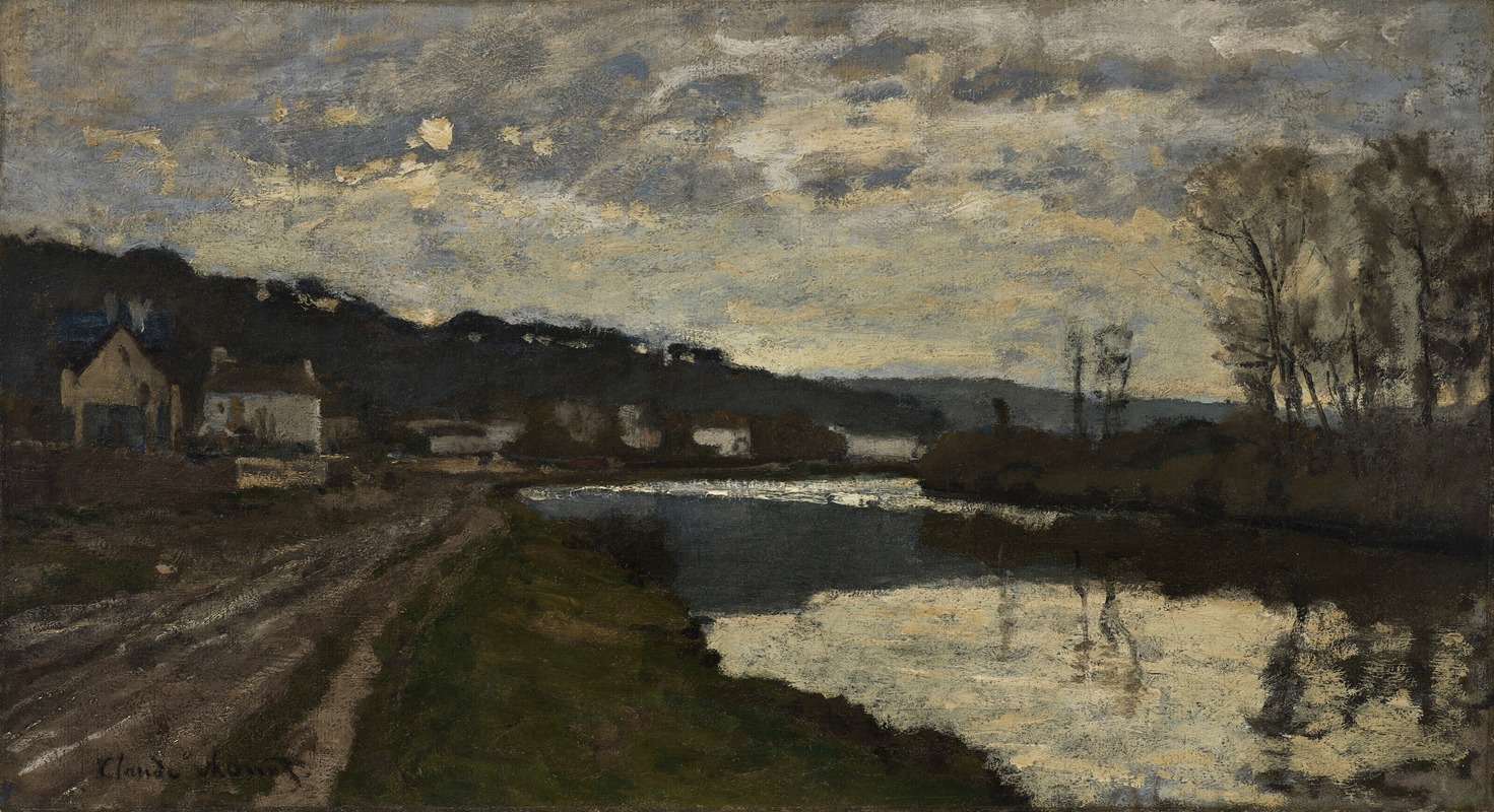 A vibrant Impressionist landscape painting depicting the Seine River at Bougival.