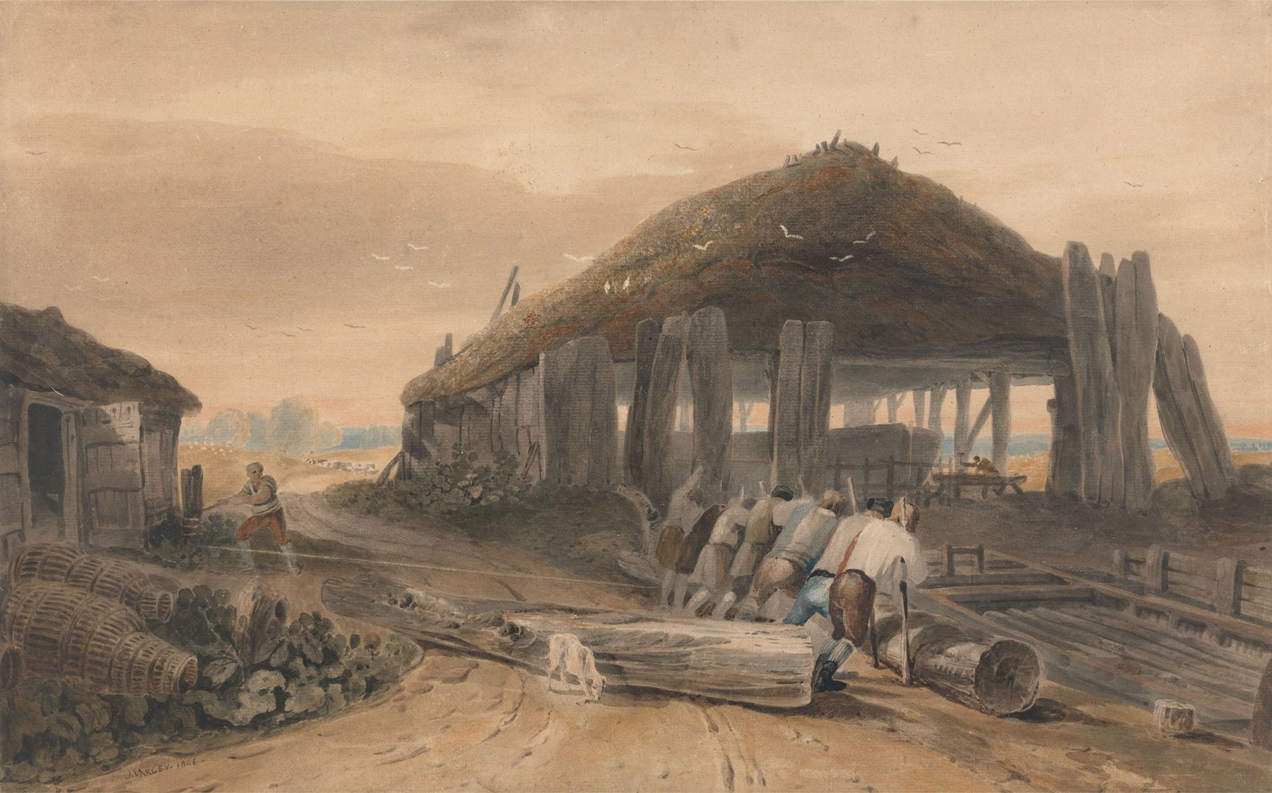 Boat Building, by John Varley, public domain