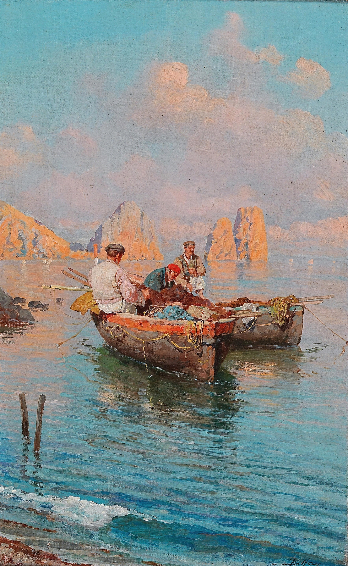 Landscape of Capri by Bernardo Hay, oil on canvas
