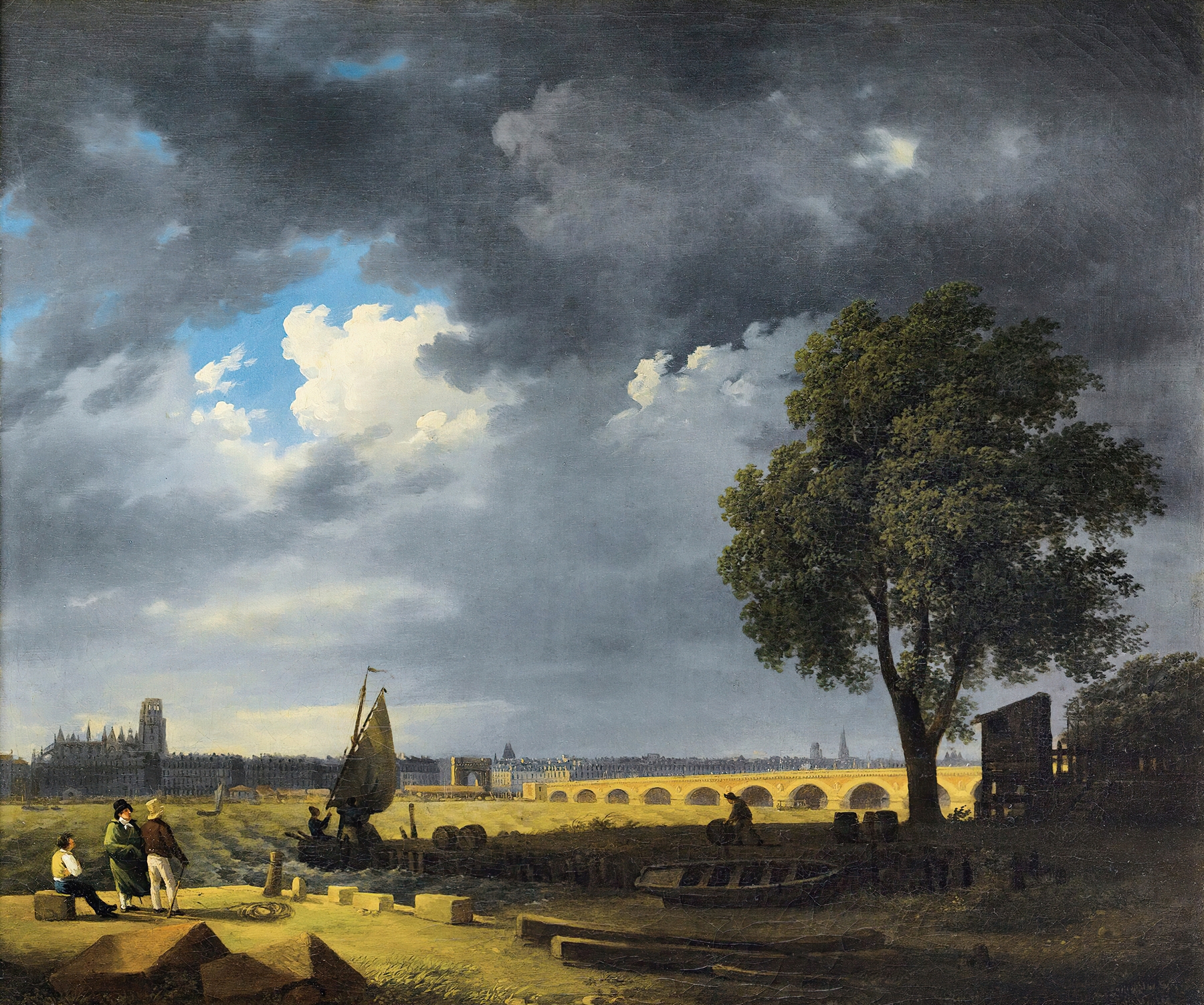 View of Bordeaux by Jacques-Raymond Brascassat, oil on canvas