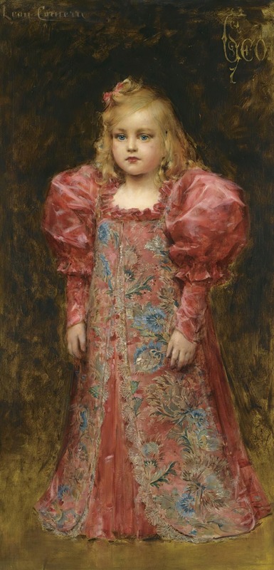 A portrait of a young girl in traditional costume by Léon François Comerre.