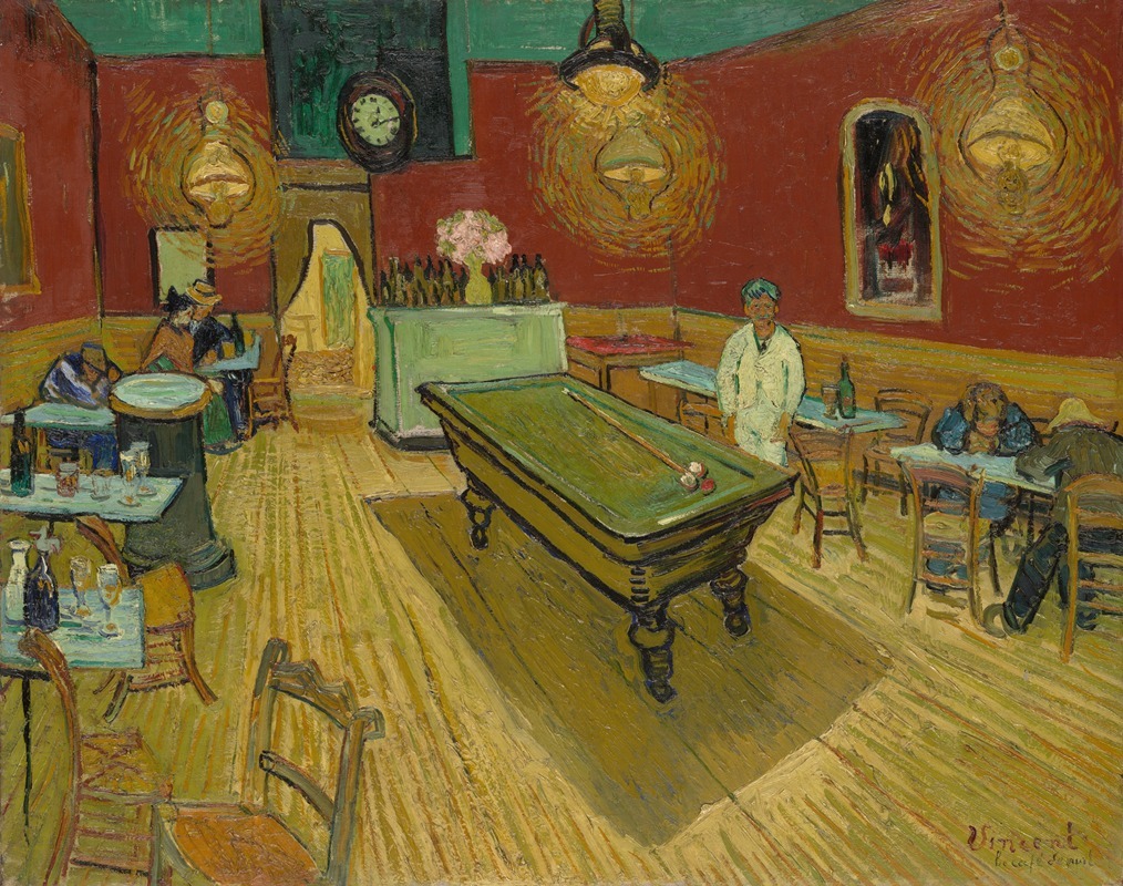 Vincent van Gogh's 'The Night Café' captures a vibrant and emotional interior scene.