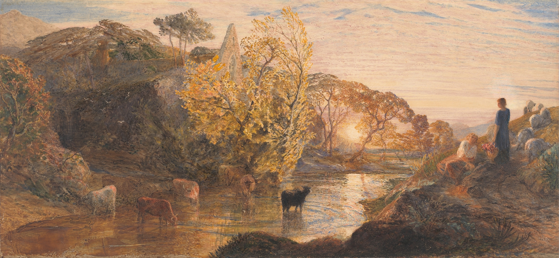 Tintern Abbey at Sunset, by Samuel Palmer, public domain