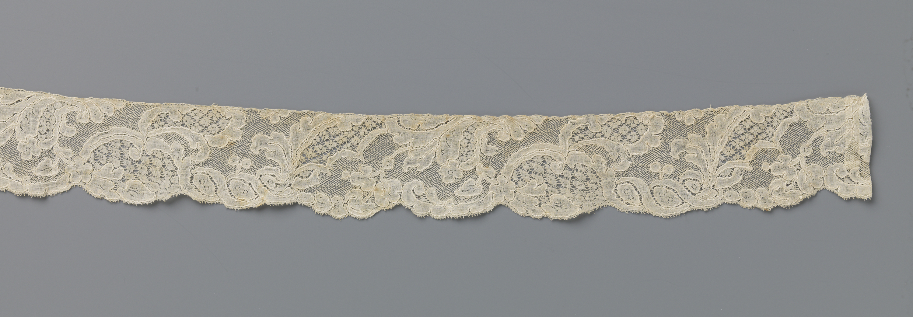 Lace work featuring overlapping organic forms by Unknown Artist