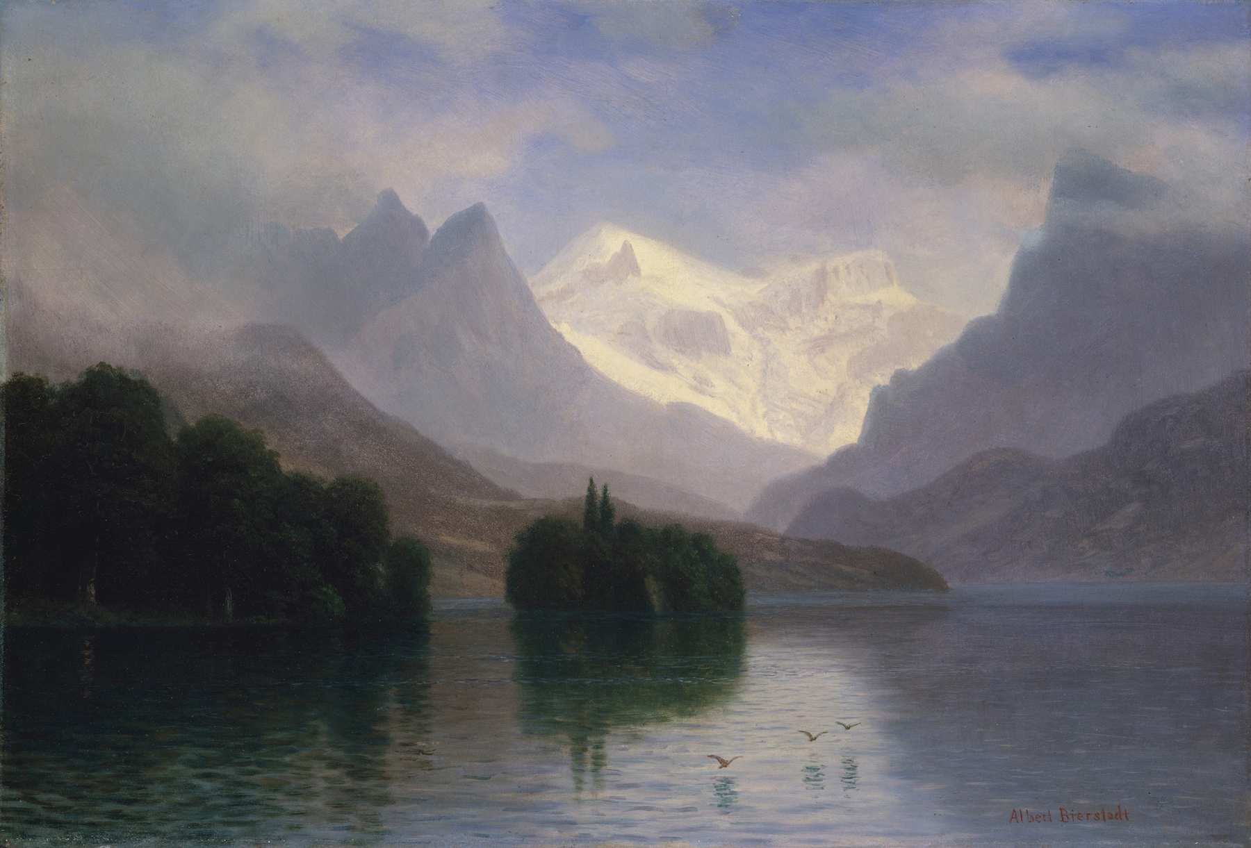 Mountain Scene, by Albert Bierstadt, public domain
