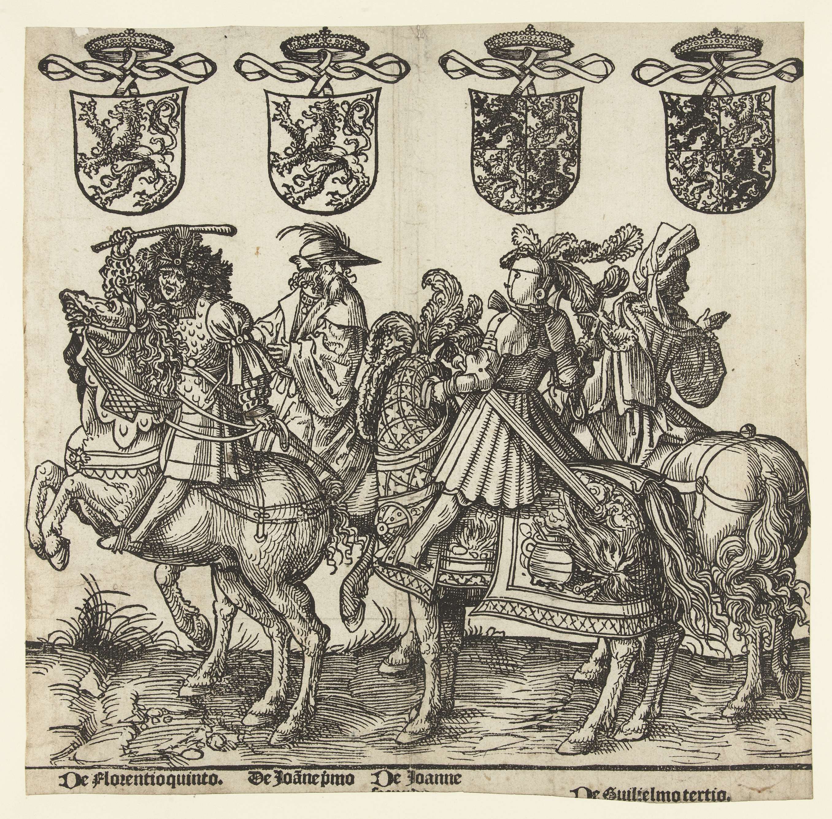 Floris V, Jan I, Jan II en Willem III, by Jacob Cornelisz van Oostsanen, public domain
