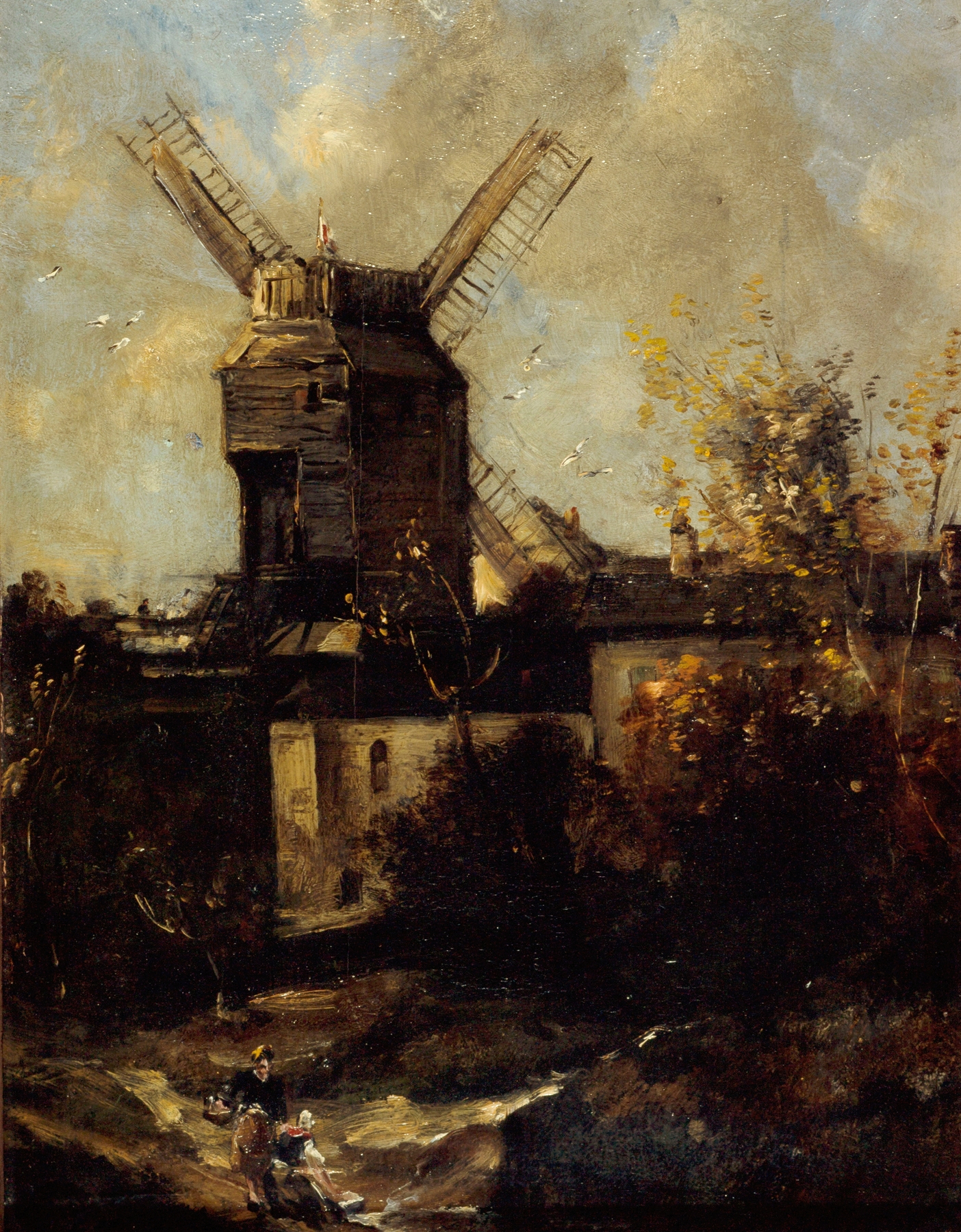 Genre scene with dancing figures in sunlight, oil painting by Antoine Vollon