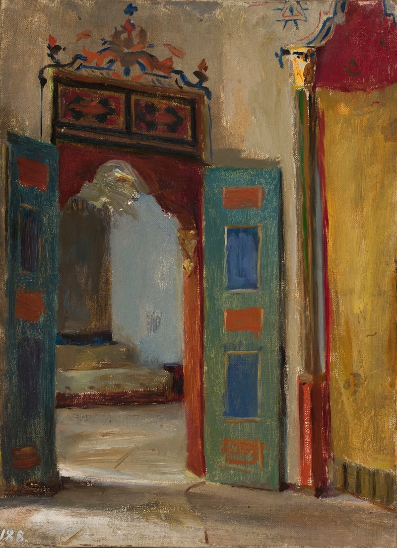 A detailed view of the khan's palace interior in Bakhchisaray by Jan Ciągliński.