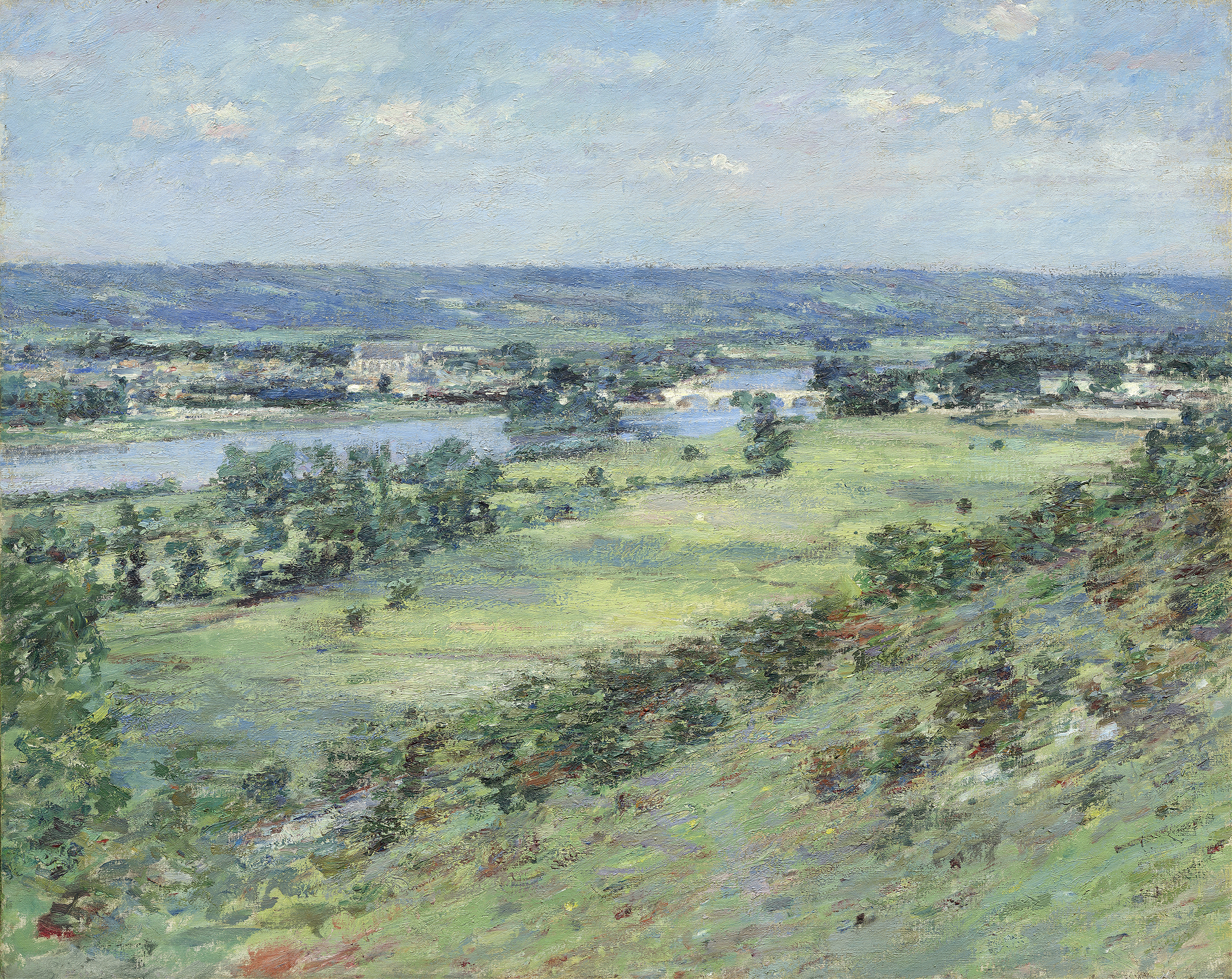 The Valley of the Seine, oil on canvas by Theodore Robinson, depicting a serene valley with hills and a river.