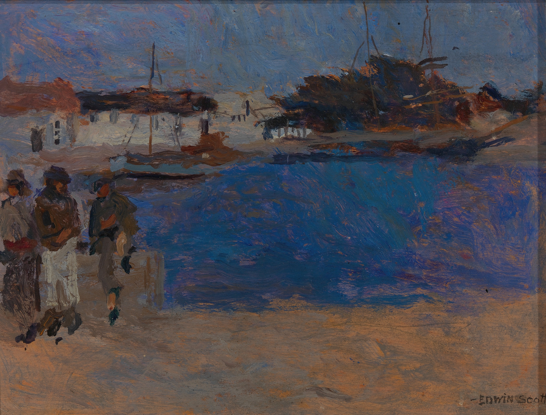 Landscape of Cote aux Environs de Cherbourg by Frank Edwin Scott, oil on canvas