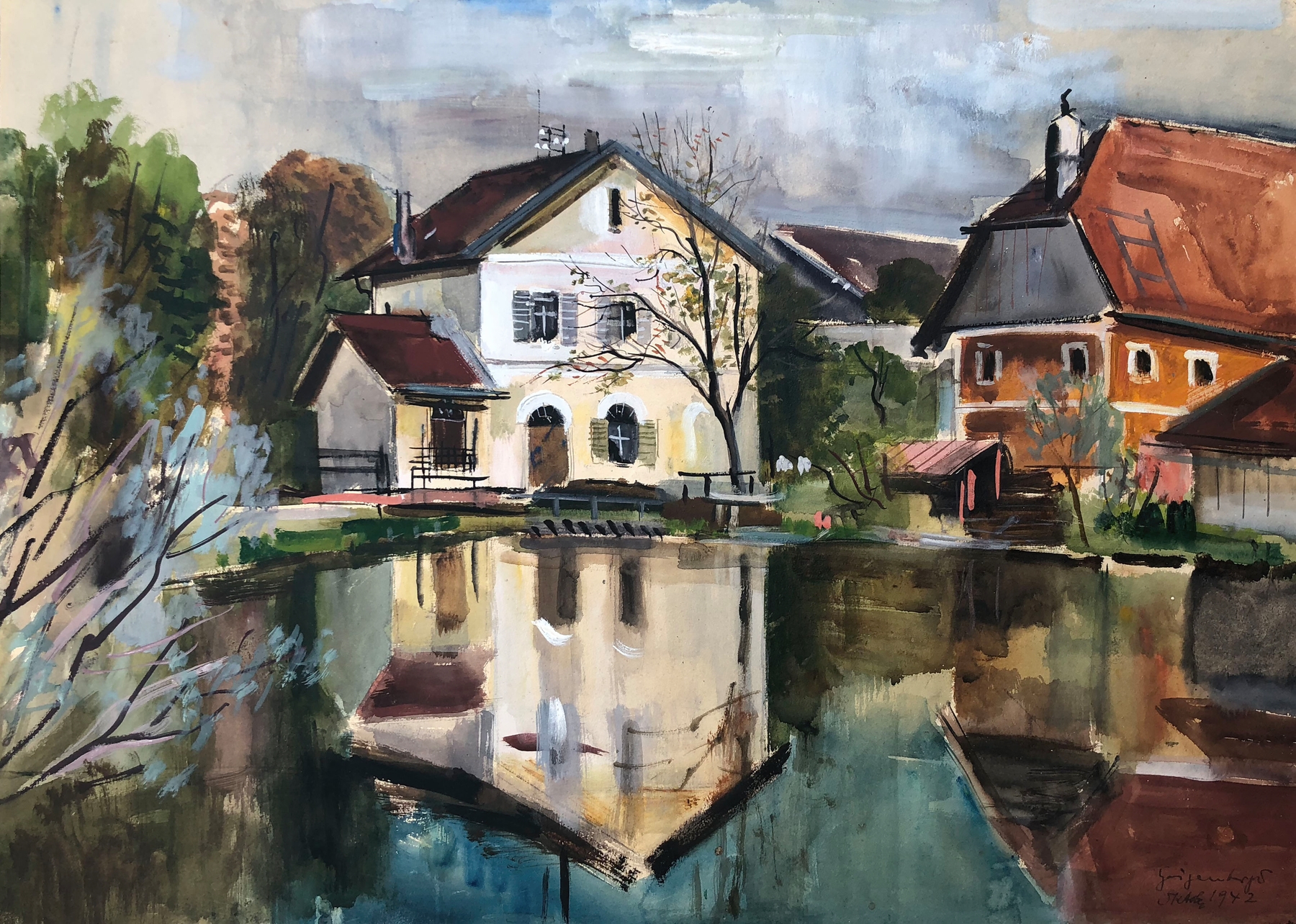 Mühle in Österreich, by Otto Geigenberger, public domain