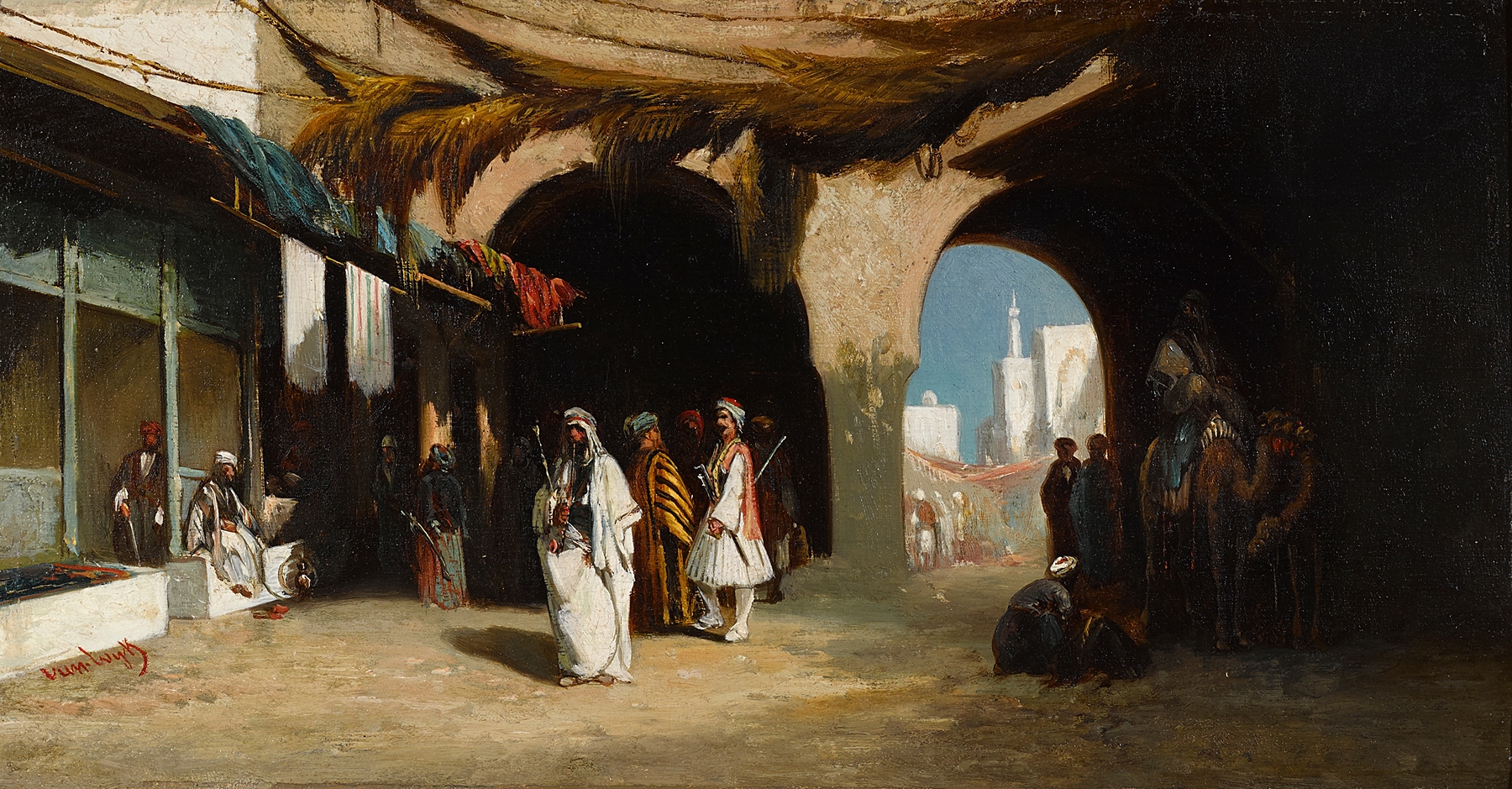 Interior scene of a North African courtyard by Henri Van Wyk, unknown medium
