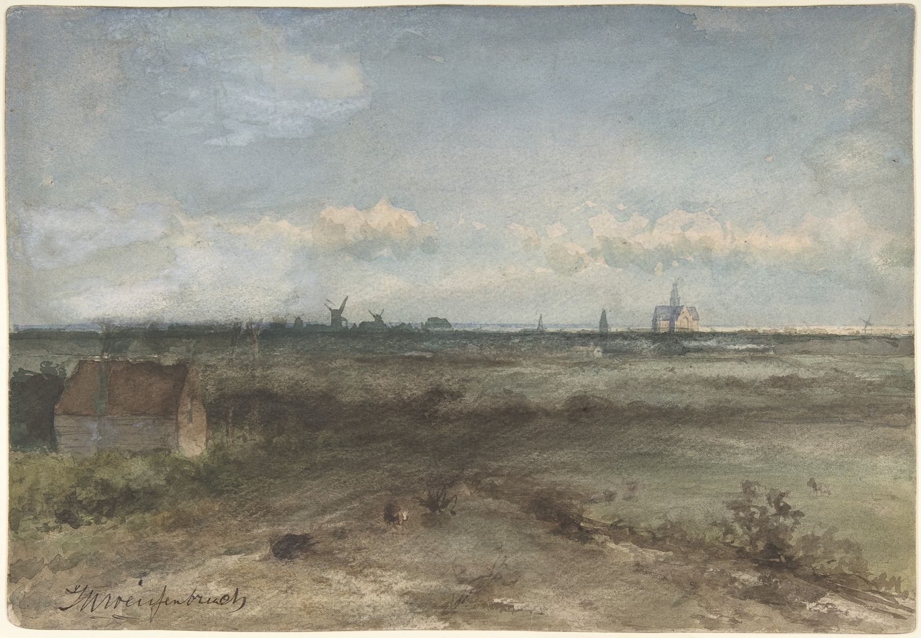 Landscape of Haarlem from the dunes, oil painting by Johan Hendrik Weissenbruch