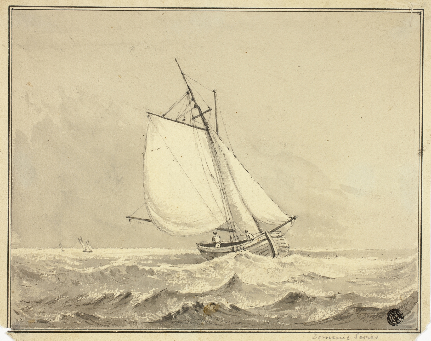 Sailboat at Sea, by Dominic Serres, public domain