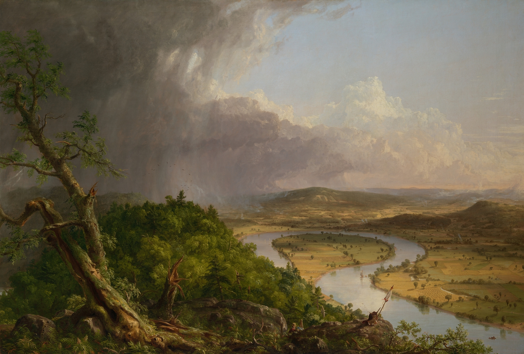View from Mount Holyoke, Northampton, Massachusetts, after a Thunderstorm—The Oxbow, by Thomas Cole, public domain