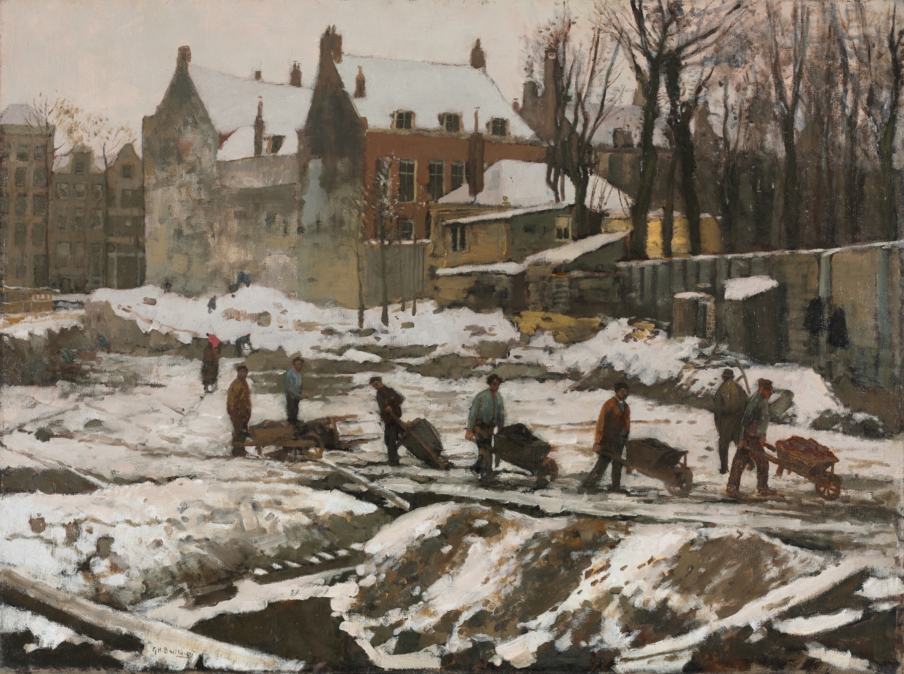 Construction Site in Amsterdam, by George Hendrik Breitner, public domain